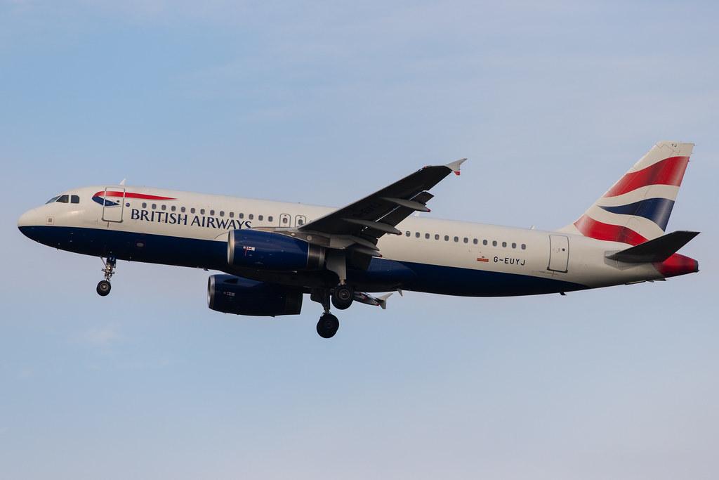 London Heathrow Airport: British Airways (BA / BAW) |  Airbus A320-232 A320 | G-EUYJ | MSN 4464