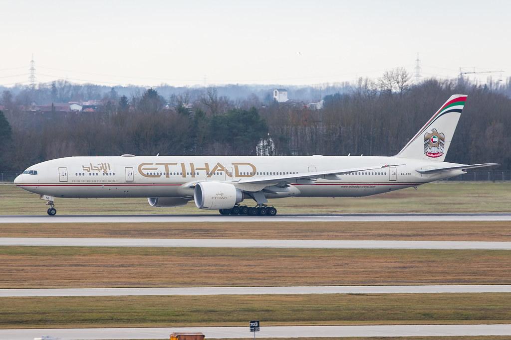 Munich Airport: Etihad Airways (EY / ETD) |  Boeing 777-3FX(ER) B77W | A6-ETO | MSN 39690