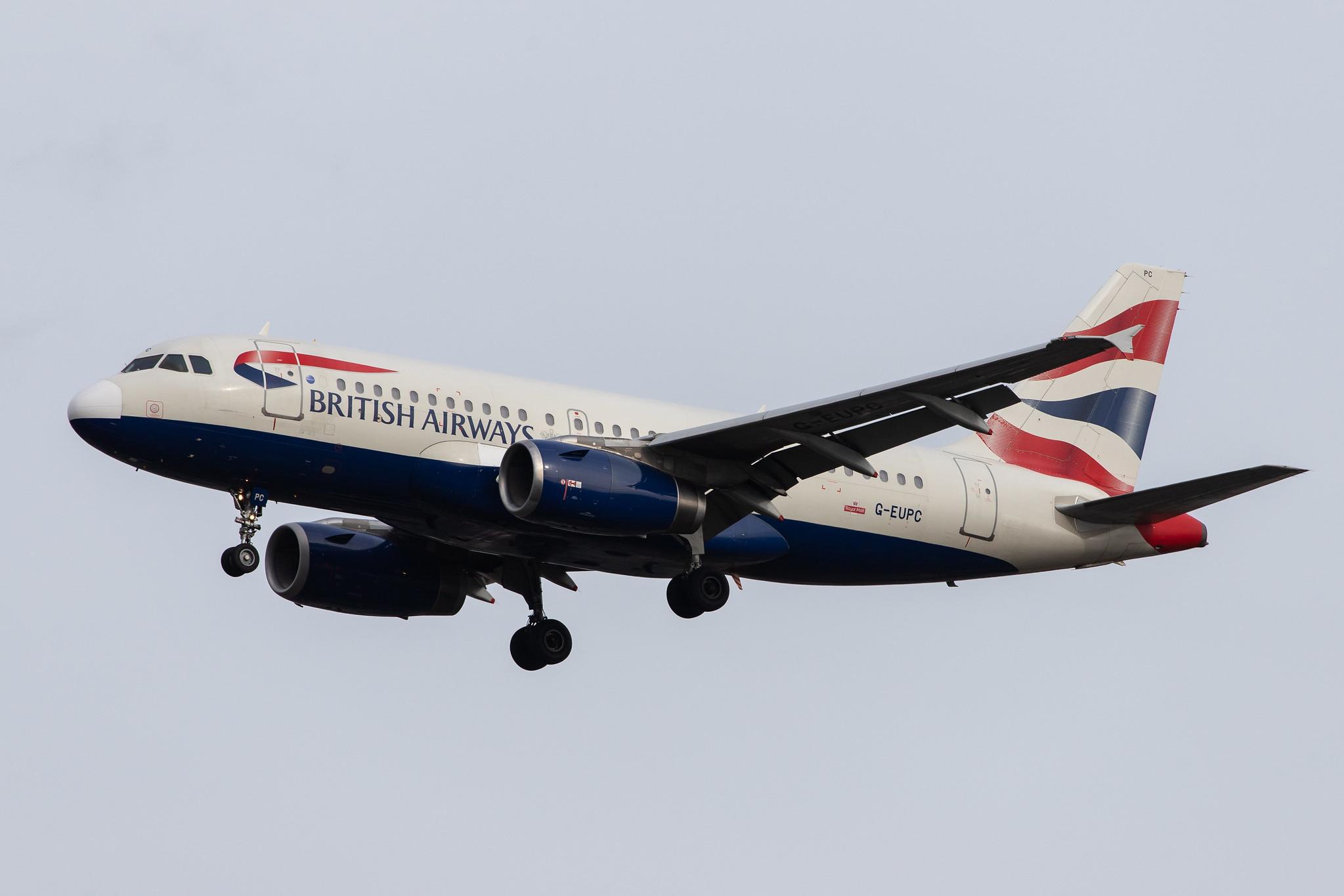 London Heathrow Airport: British Airways (BA / BAW) |  Airbus A319-131 A319 | G-EUPC | MSN 1118