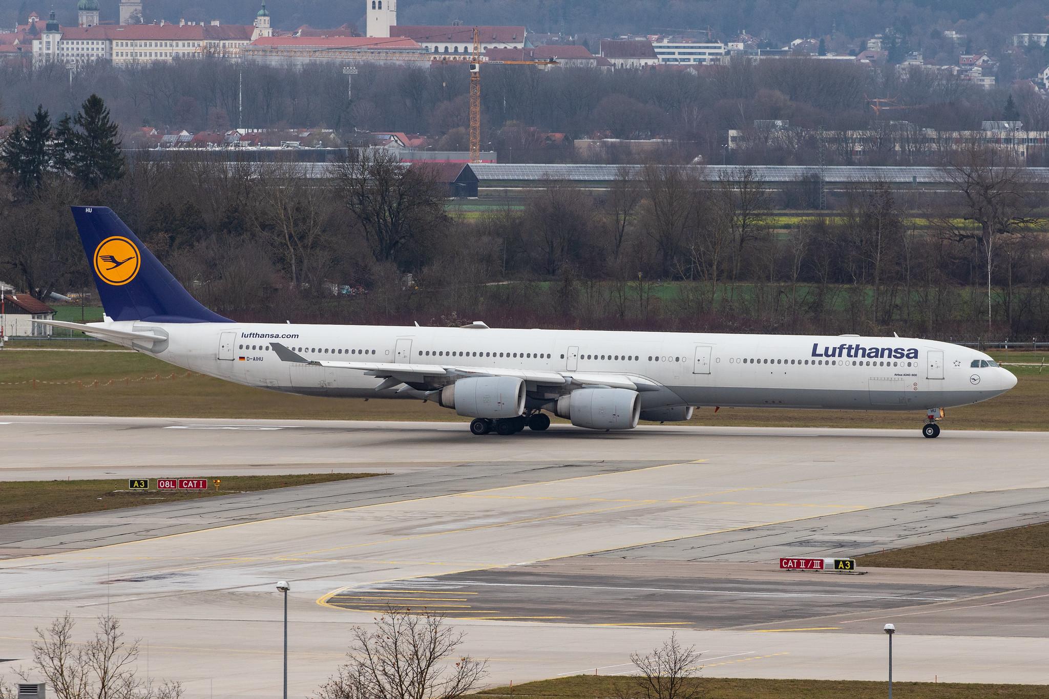 Munich Airport: Lufthansa (LH / DLH) |  Airbus A340-642 A346 | D-AIHU | MSN 0848