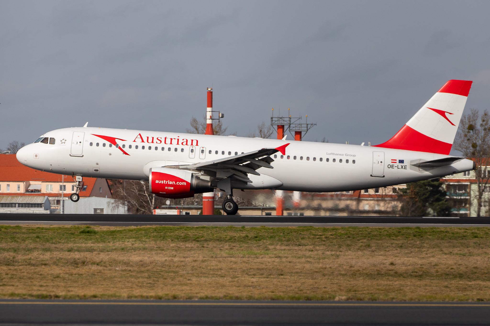 Flughafen Berlin Tegel (TXL): Austrian Airlines (OS / AUA) |  Airbus A320-216 A320 | OE-LXE | MSN 3532