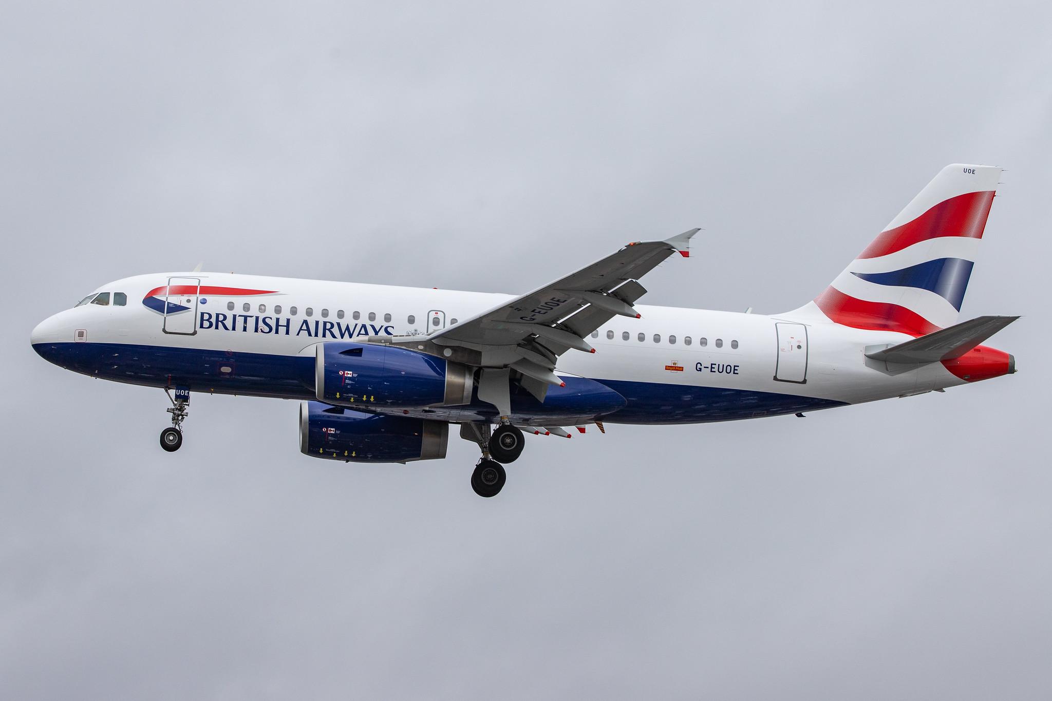 London Heathrow Airport: British Airways (BA / BAW) |  Airbus A319-131 A319 | G-EUOE | MSN 1574