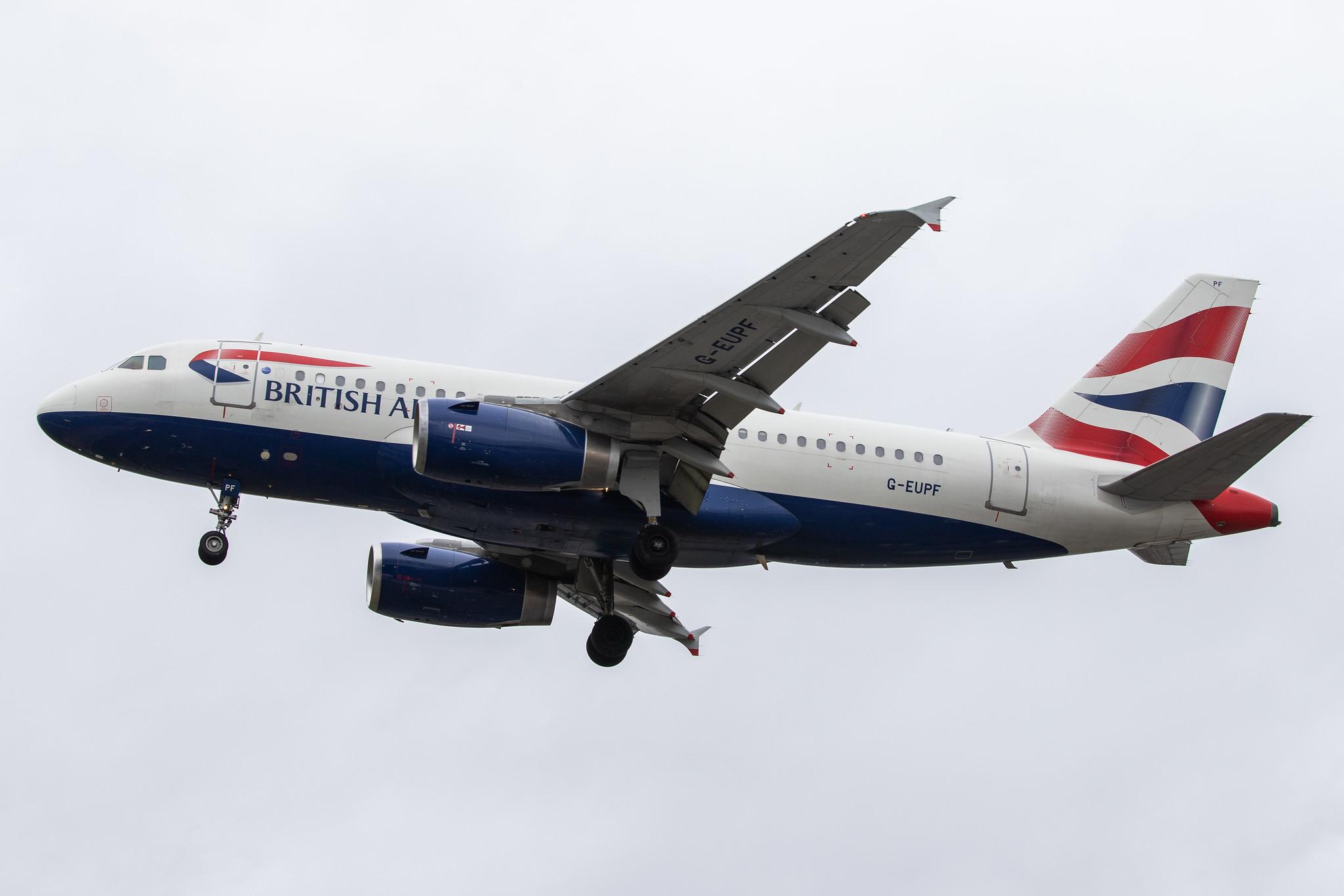 London Heathrow Airport: British Airways (BA / BAW) |  Airbus A319-131 A319 | G-EUPF | MSN 1197