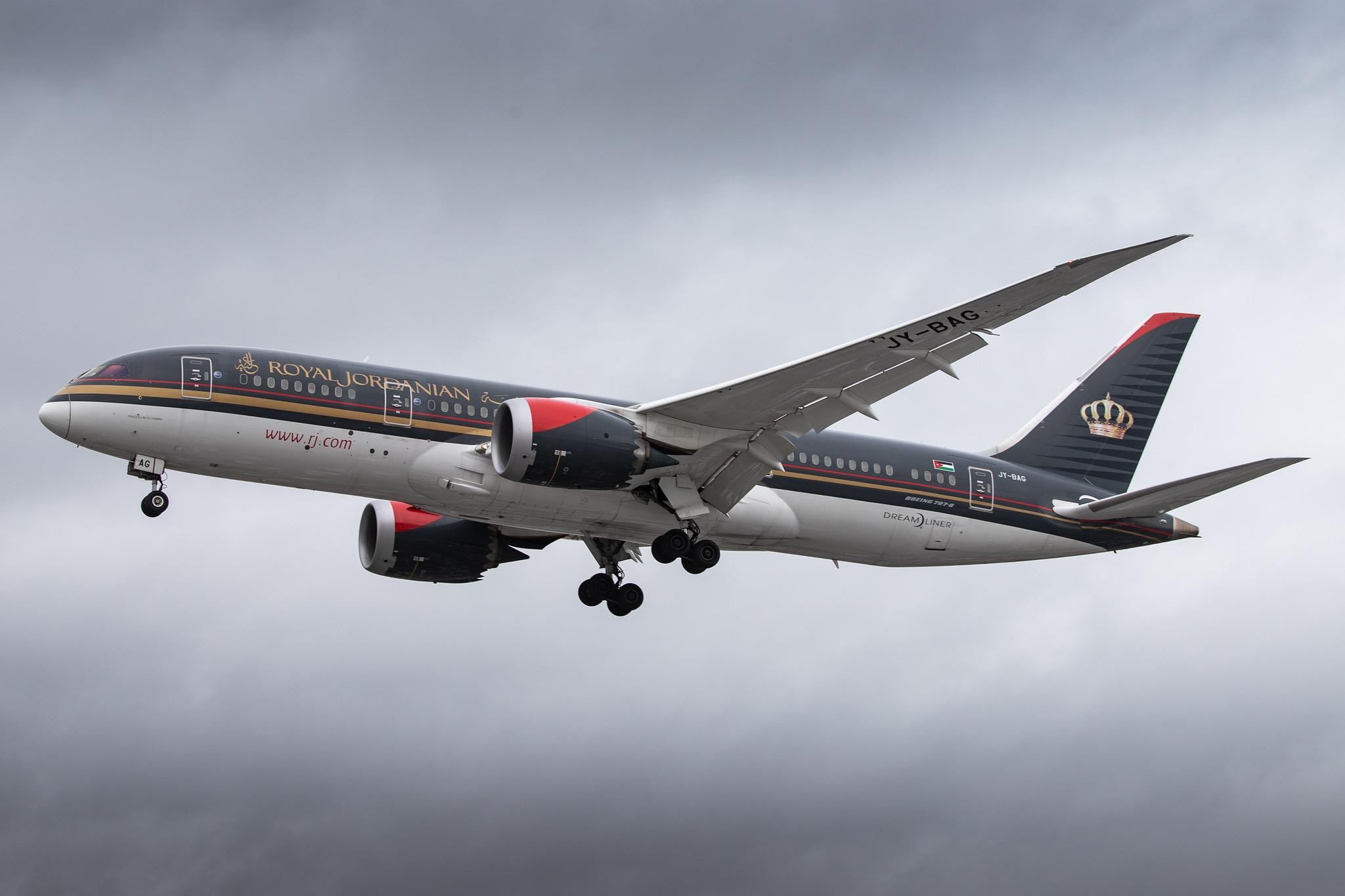 London Heathrow Airport: Royal Jordanian (RJ / RJA) |  Boeing 787-8 Dreamliner B788 | JY-BAG | MSN 37984