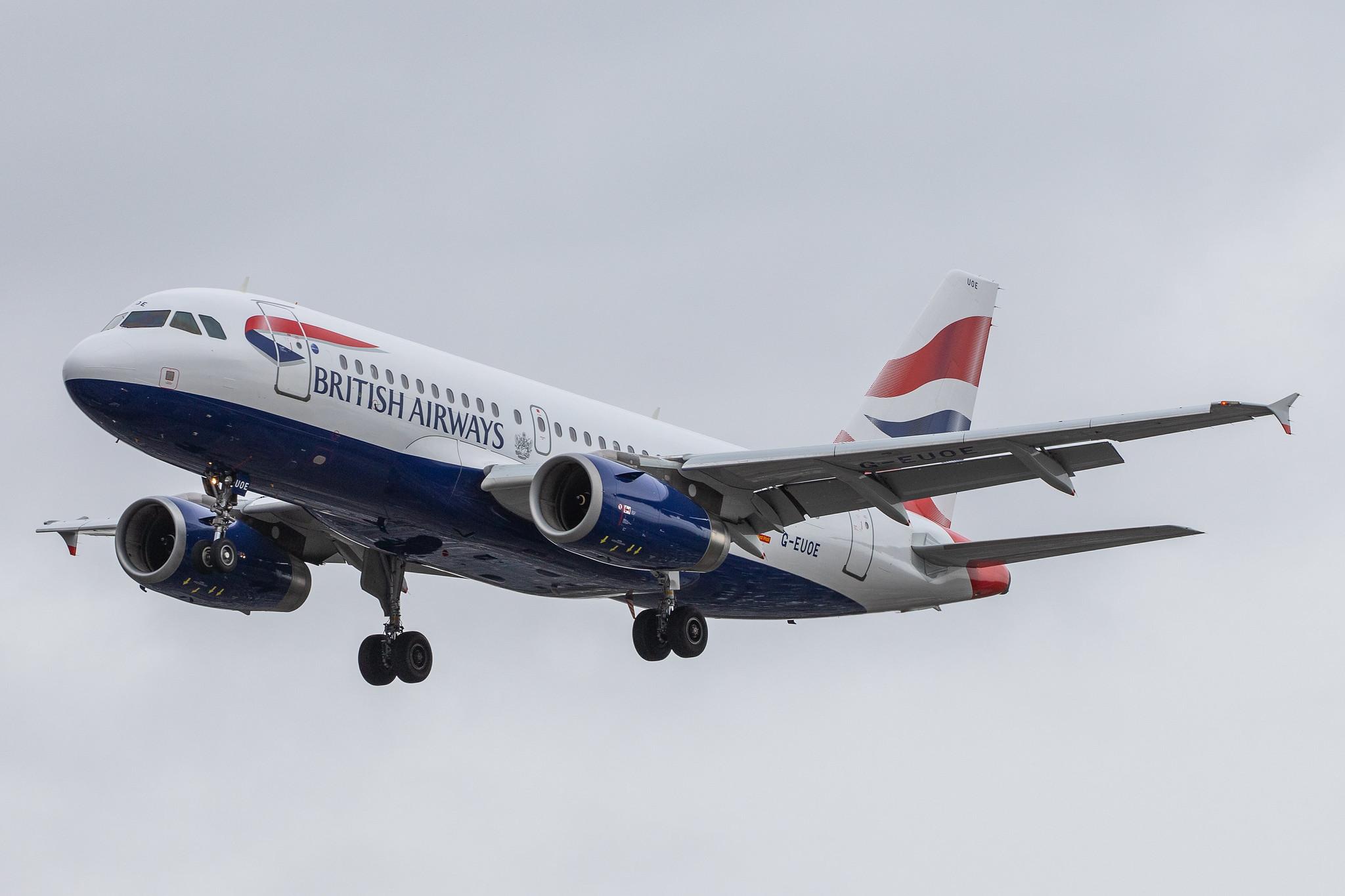 London Heathrow Airport: British Airways (BA / BAW) |  Airbus A319-131 A319 | G-EUOE | MSN 1574
