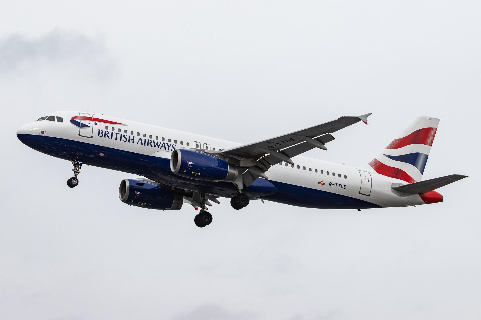 London Heathrow Airport: British Airways (BA / BAW) |  Airbus A320-232 A320 | G-TTOE | MSN 1754