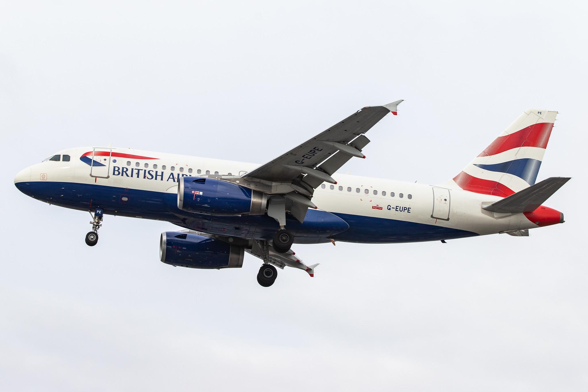 London Heathrow Airport: British Airways (BA / BAW) |  Airbus A319-131 A319 | G-EUPE | MSN 1193