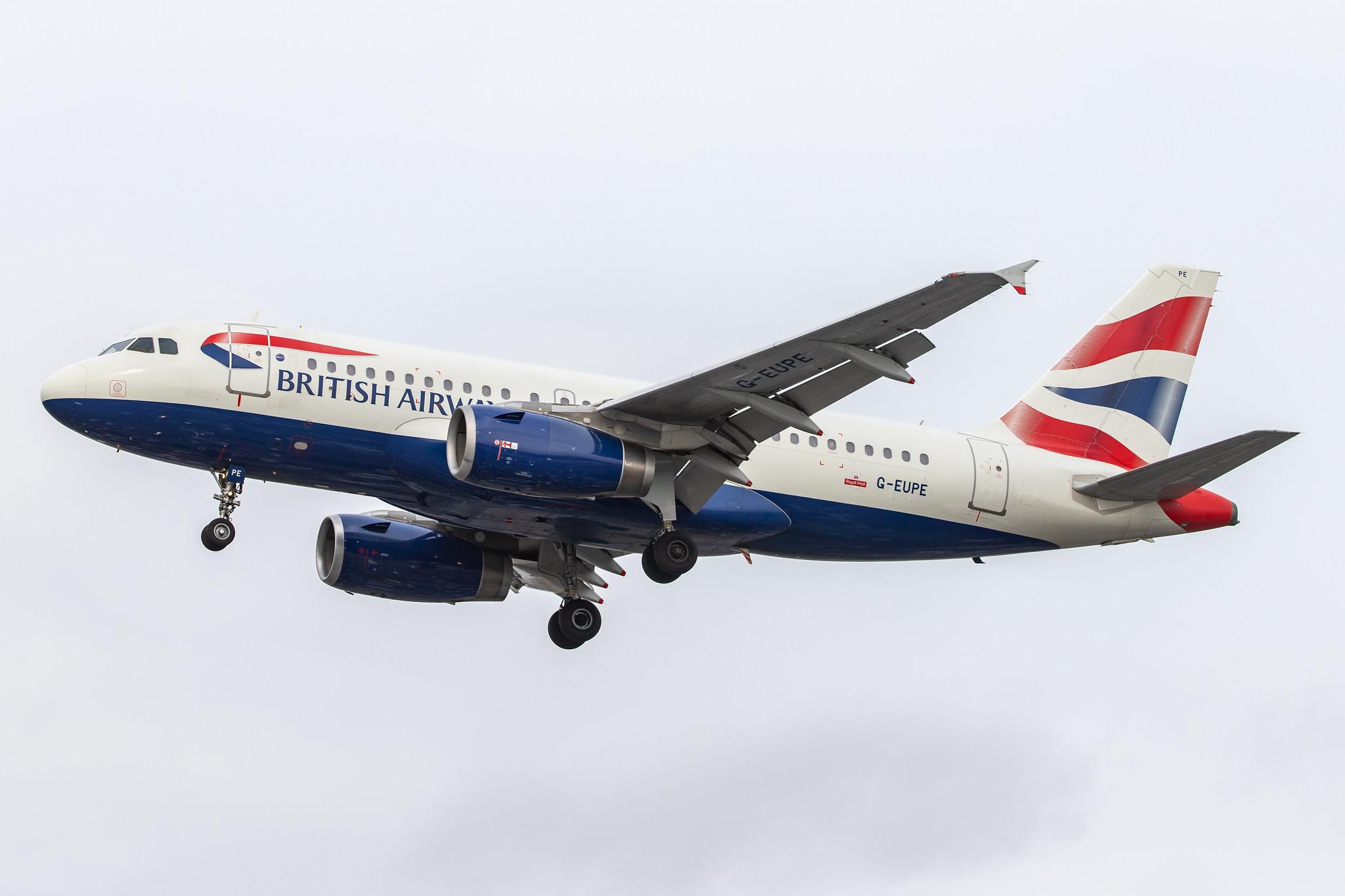 London Heathrow Airport: British Airways (BA / BAW) |  Airbus A319-131 A319 | G-EUPE | MSN 1193