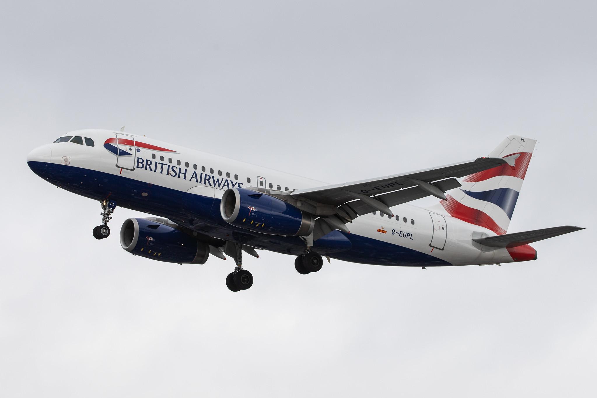 London Heathrow Airport: British Airways (BA / BAW) |  Airbus A319-131 A319 | G-EUPL | MSN 1239