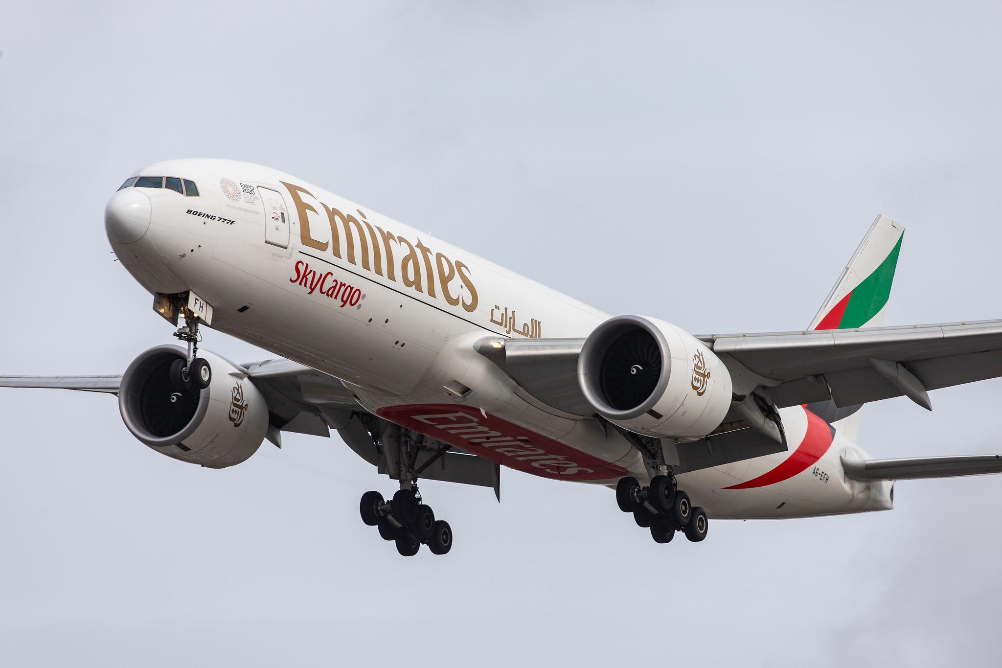 London Heathrow Airport: Emirates SkyCargo (EK / UAE) | Operator: Emirates |  Boeing 777-F1H B77L | A6-EFH | MSN 35608