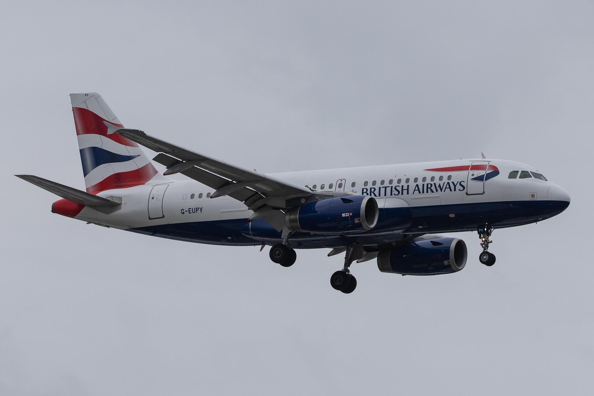 London Heathrow Airport: British Airways (BA / BAW) |  Airbus A319-131 A319 | G-EUPY | MSN 1466