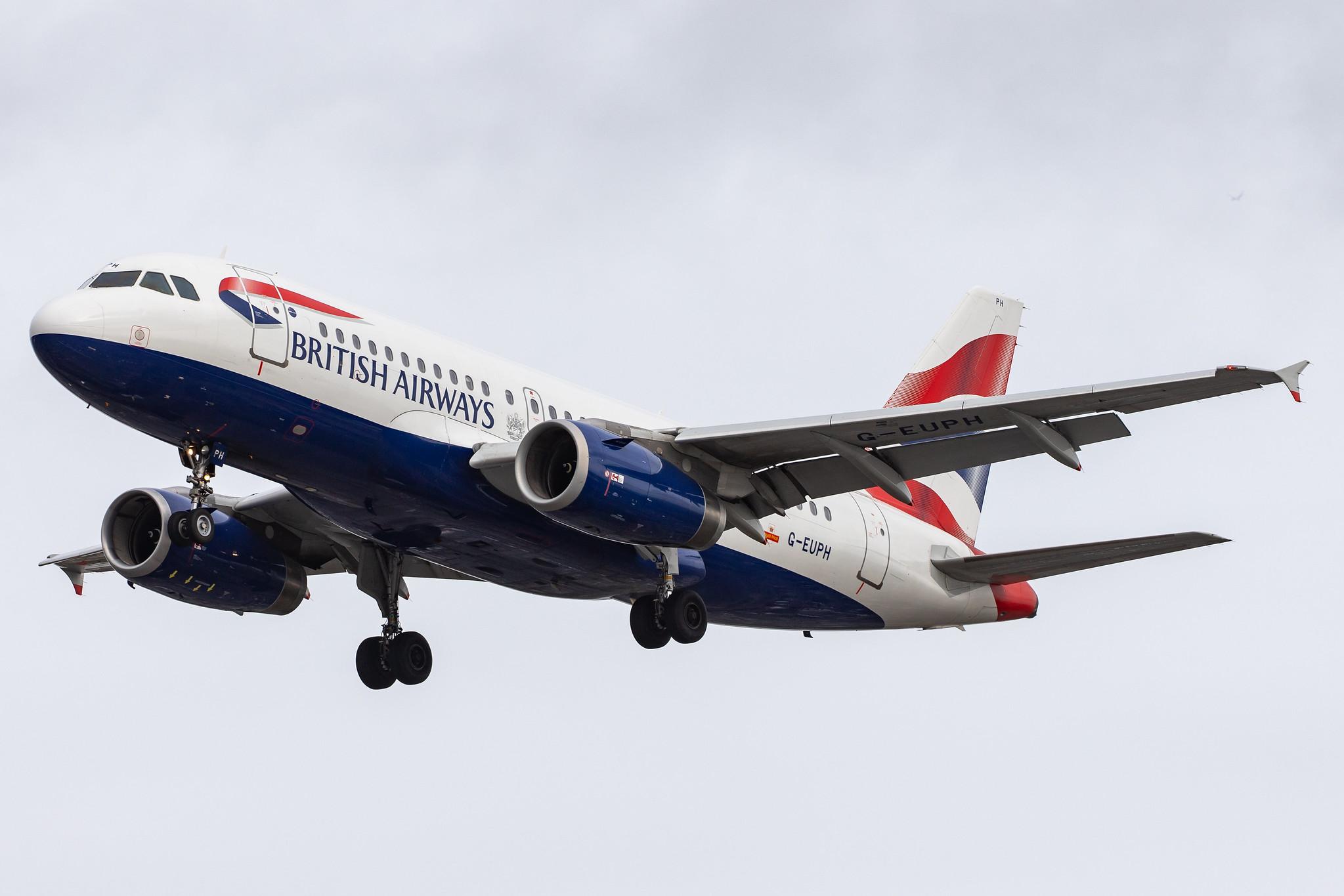 London Heathrow Airport: British Airways (BA / BAW) |  Airbus A319-131 A319 | G-EUPH | MSN 1225