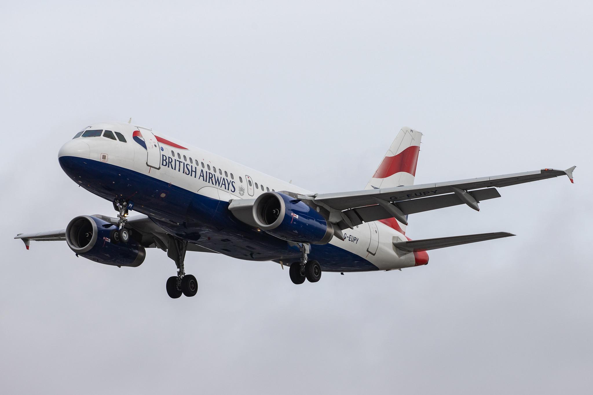 London Heathrow Airport: British Airways (BA / BAW) |  Airbus A319-131 A319 | G-EUPY | MSN 1466