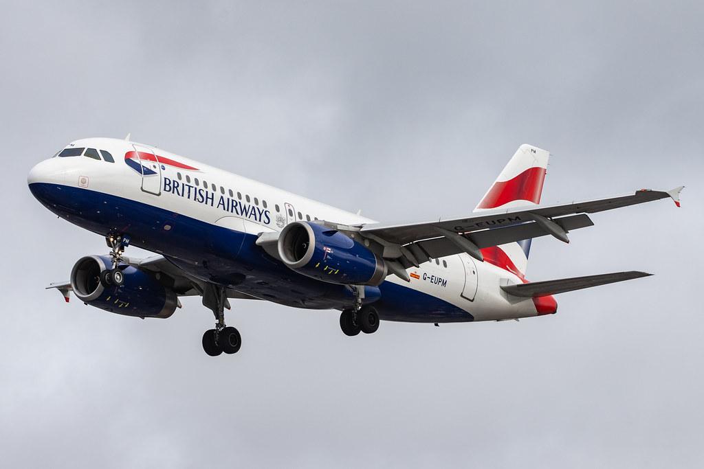 London Heathrow Airport: British Airways (BA / BAW) |  Airbus A319-131 A319 | G-EUPM | MSN 1258