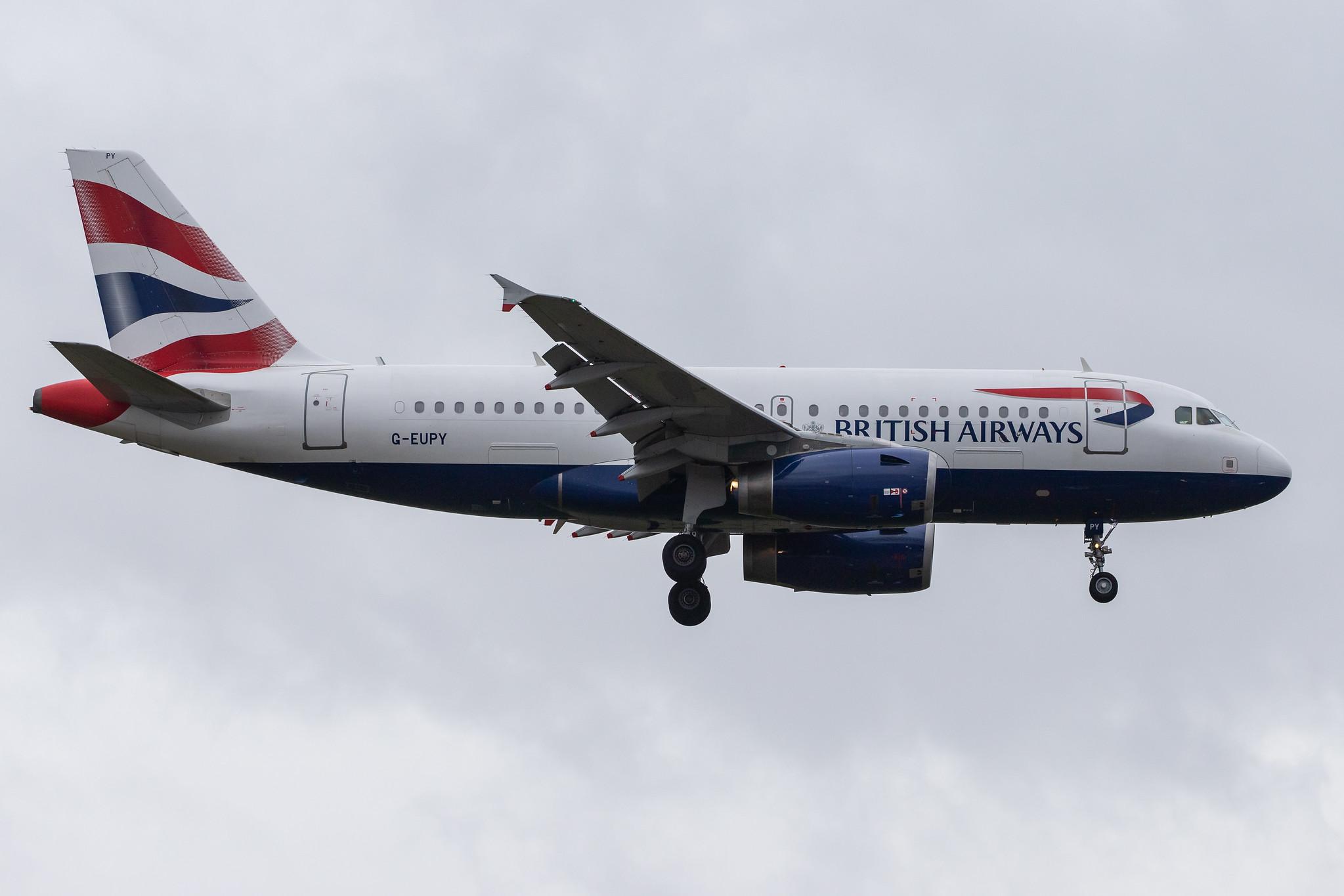 London Heathrow Airport: British Airways (BA / BAW) |  Airbus A319-131 A319 | G-EUPY | MSN 1466