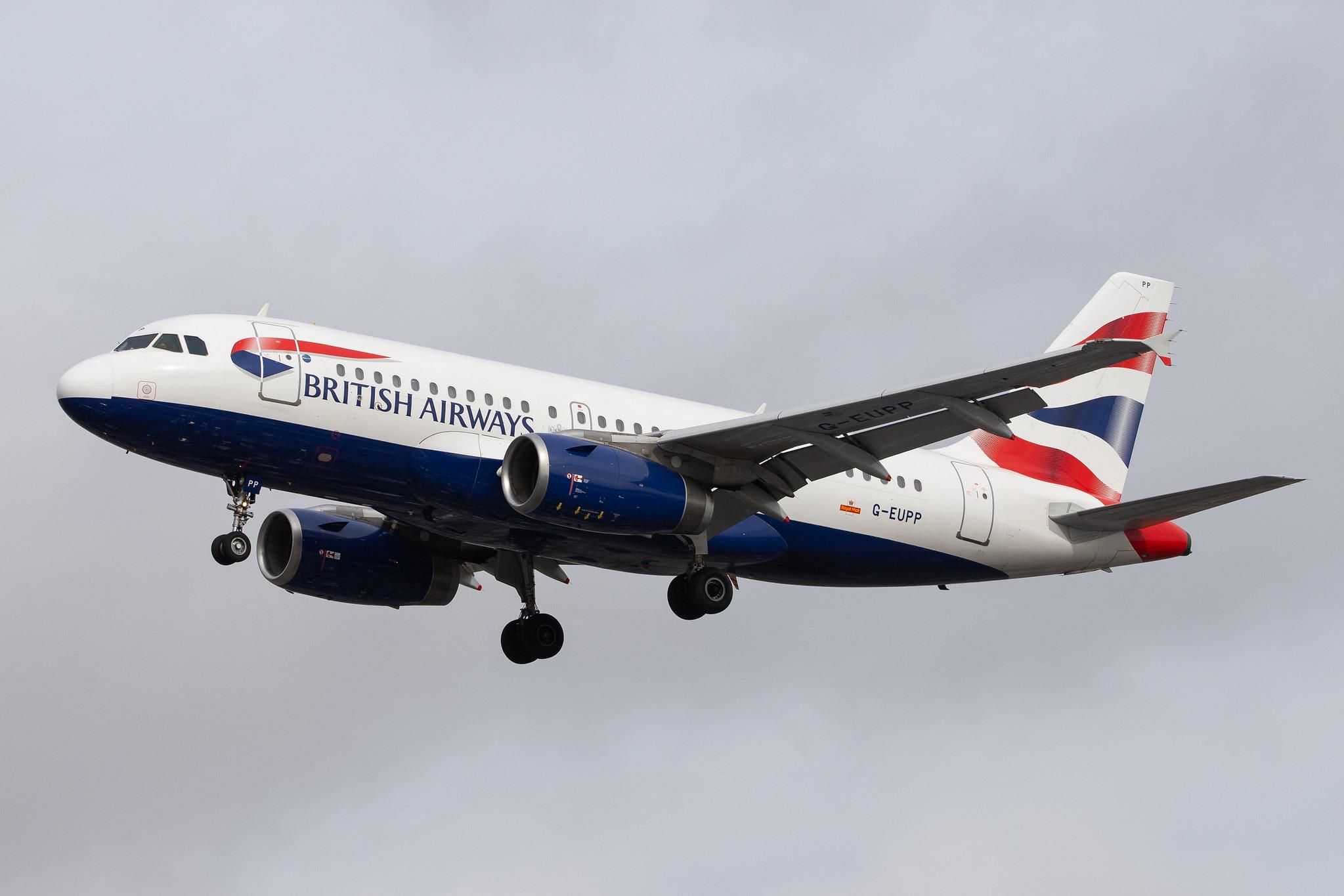 London Heathrow Airport: British Airways (BA / BAW) |  Airbus A319-131 A319 | G-EUPP | MSN 1295