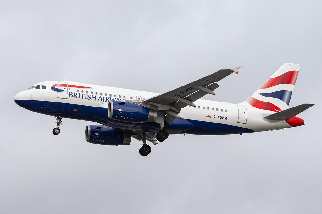 London Heathrow Airport: British Airways (BA / BAW) |  Airbus A319-131 A319 | G-EUPM | MSN 1258