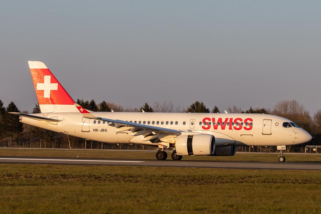 Hamburg Airport: Swiss (LX / SWR) |  Airbus A220-100 BCS1 | HB-JBG | MSN 50016