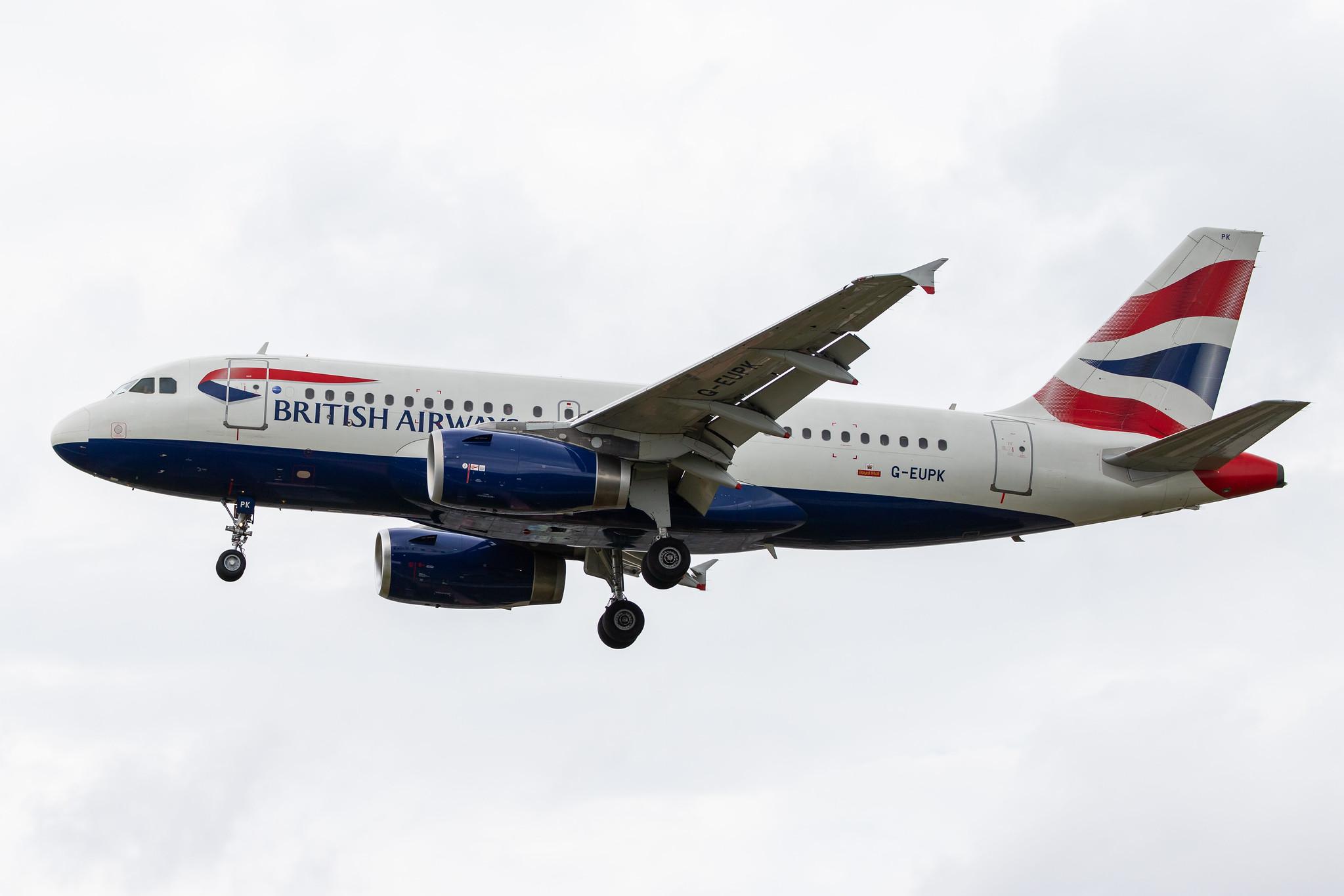 London Heathrow Airport: British Airways (BA / BAW) |  Airbus A319-131 A319 | G-EUPK | MSN 1236