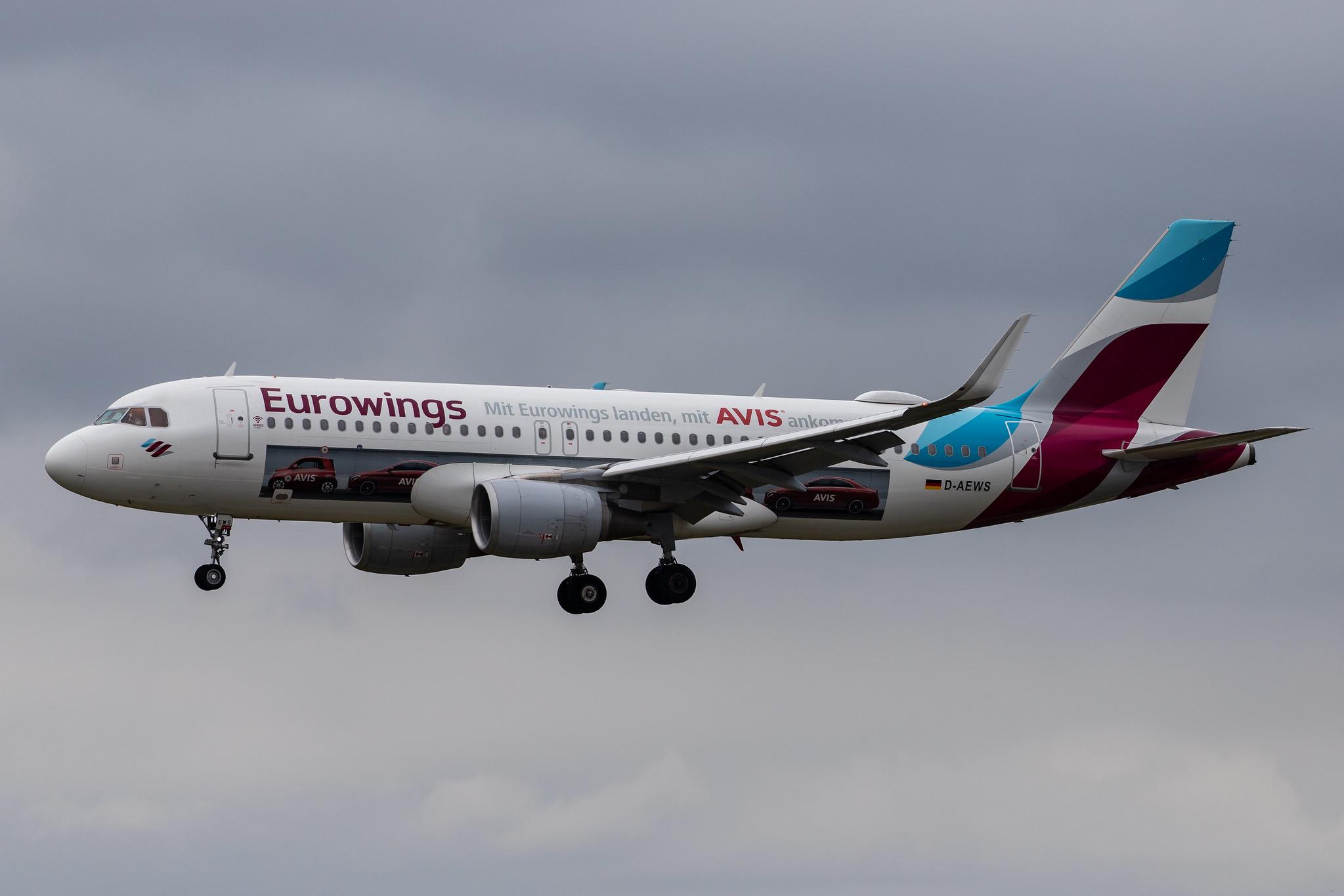 Hamburg Airport: Eurowings (EW / EWG) |  Livery: AVIS Livery |  Airbus A320-214 A320 | D-AEWS | MSN 7439