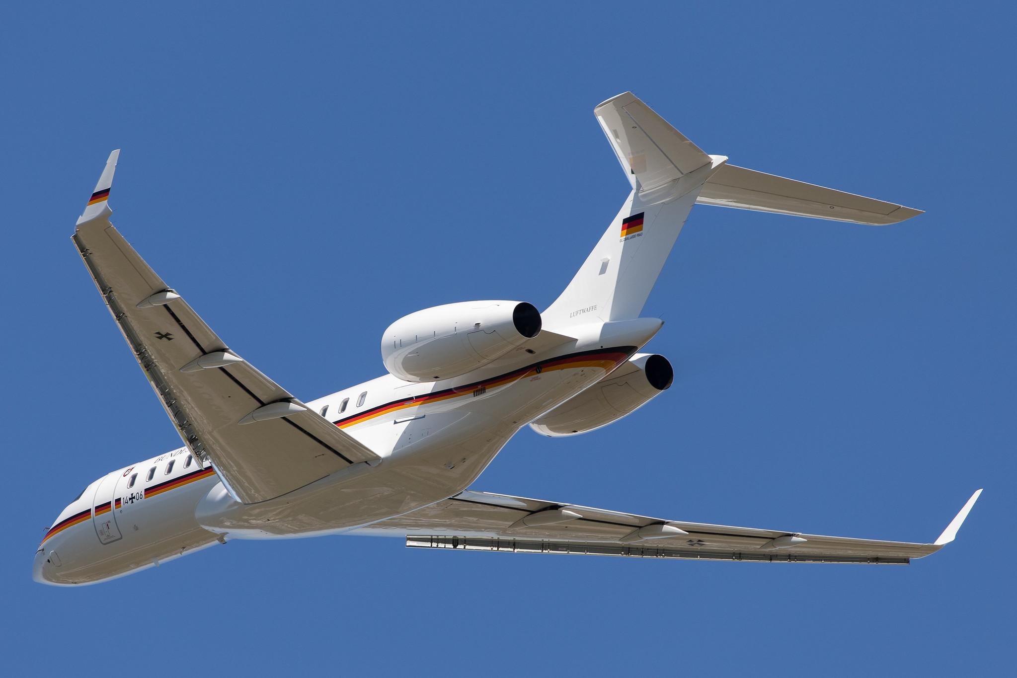 Hamburg Airport: German Air Force ( / GAF) | Bombardier BD-700-1A10 Global 6000 GLEX | 14+06 | MSN 9863