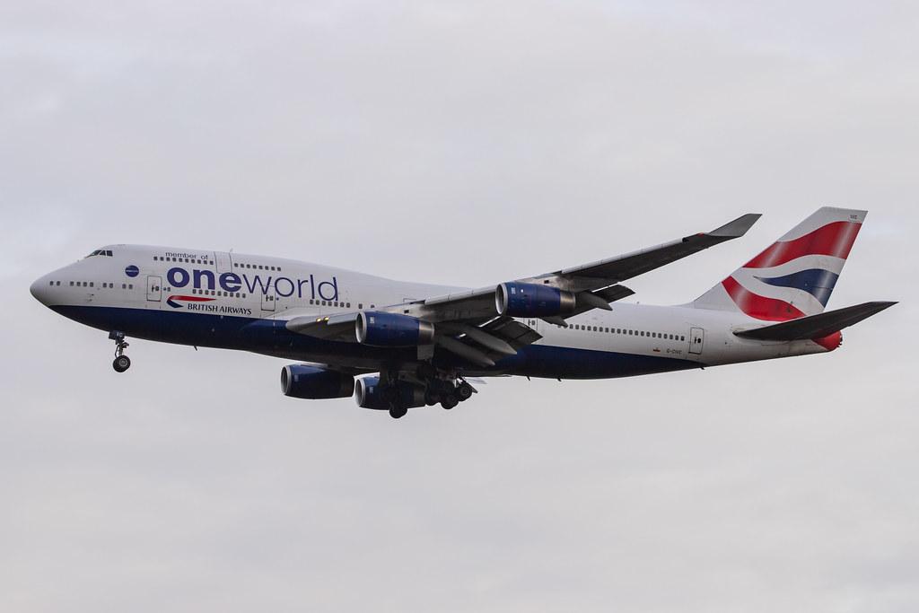 London Heathrow Airport: British Airways (BA / BAW) |  Livery: Oneworld livery |  Boeing 747-436 B744 | G-CIVC | MSN 25812