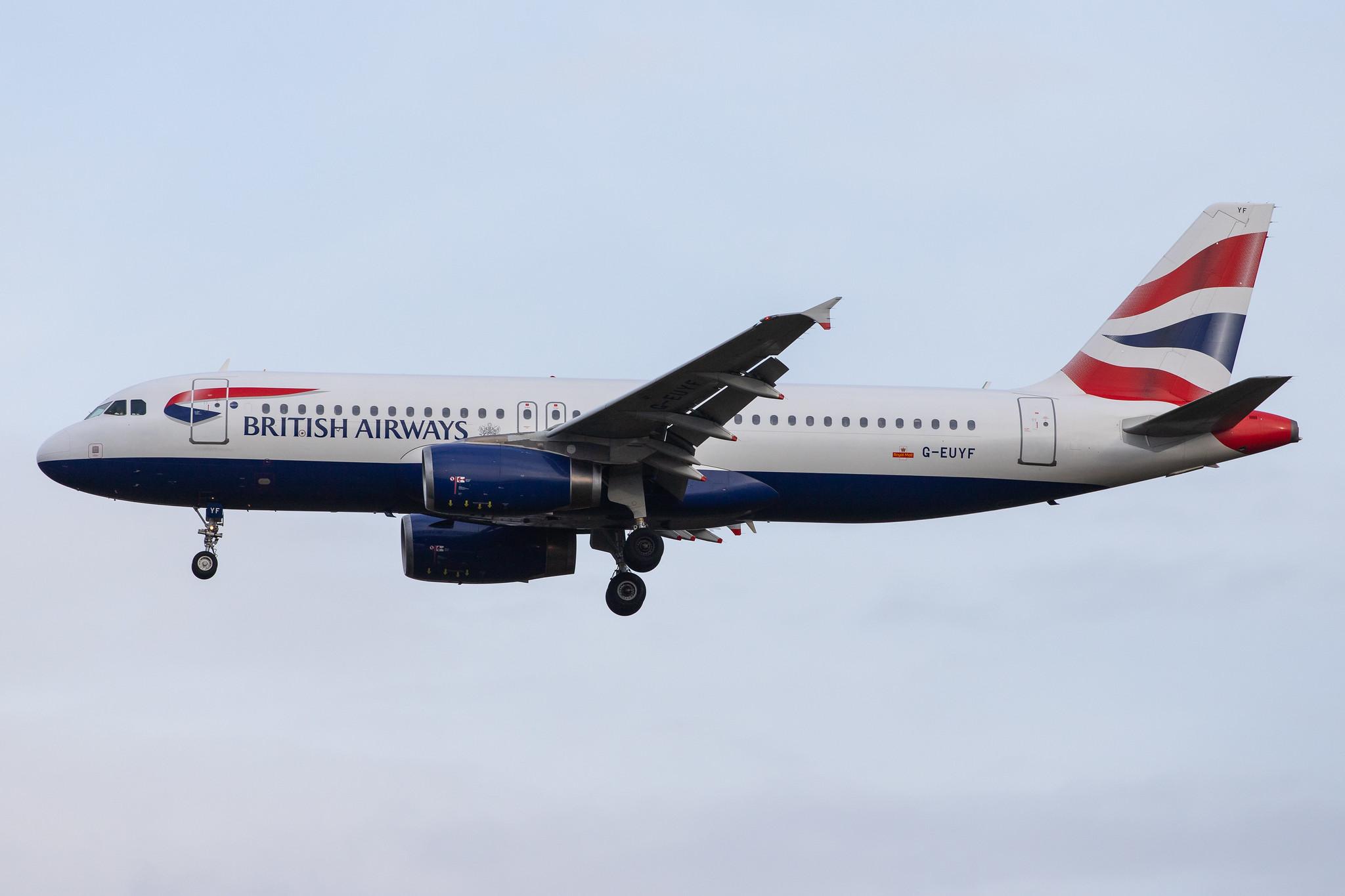 London Heathrow Airport: British Airways (BA / BAW) |  Airbus A320-232 A320 | G-EUYF | MSN 4185