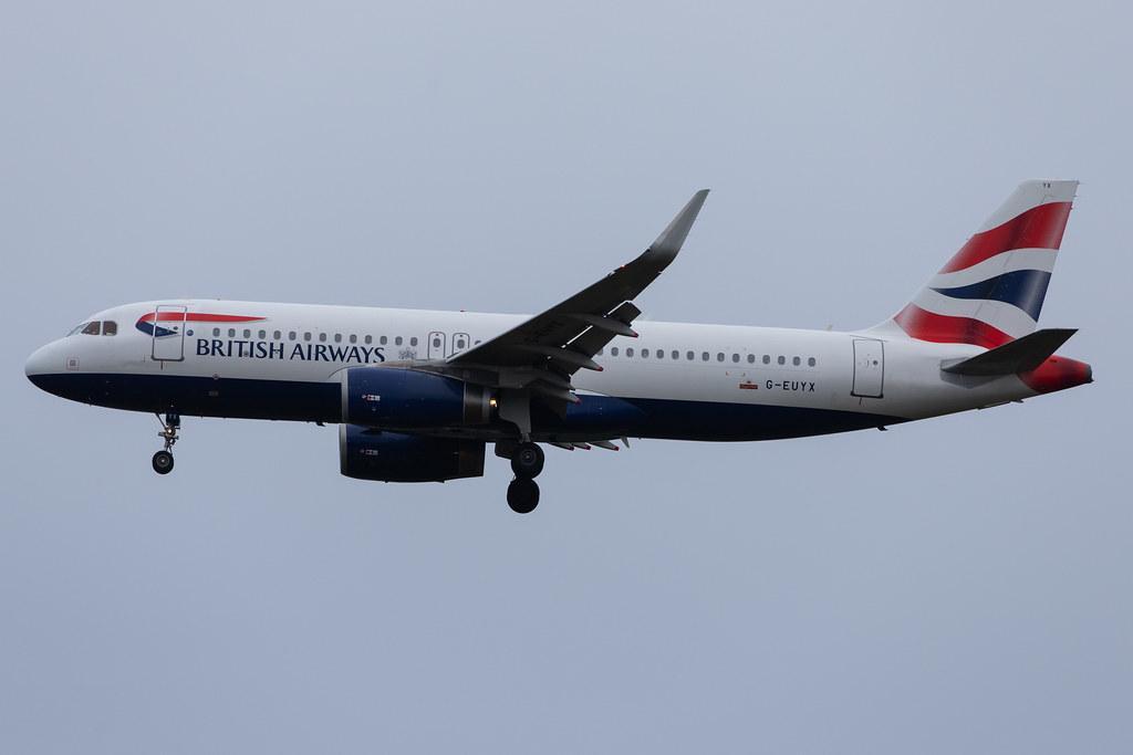 London Heathrow Airport: British Airways (BA / BAW) |  Airbus A320-232 A320 | G-EUYX | MSN 6155