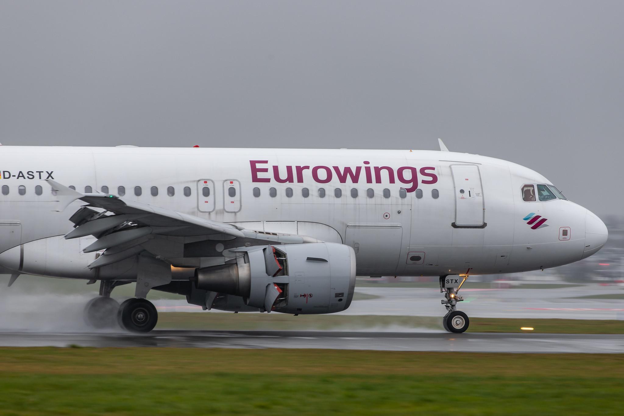 Hamburg Airport Apron: Eurowings (EW / EWG) | Operator: Germanwings |  Airbus A319-112 A319 | D-ASTX | MSN 3202