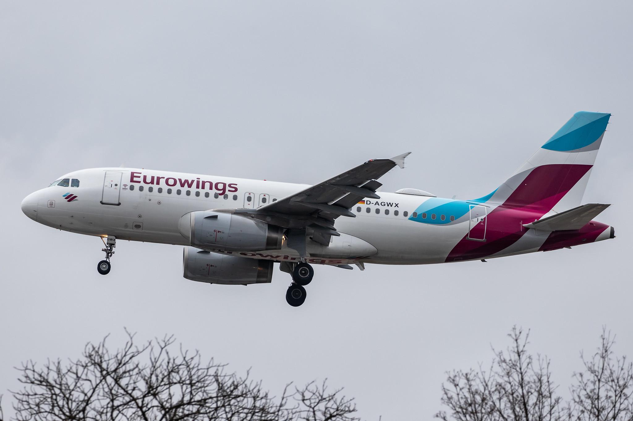 Flughafen Berlin Tegel (TXL): Eurowings (EW / EWG) |  Airbus A319-132 A319 | D-AGWX | MSN 5569
