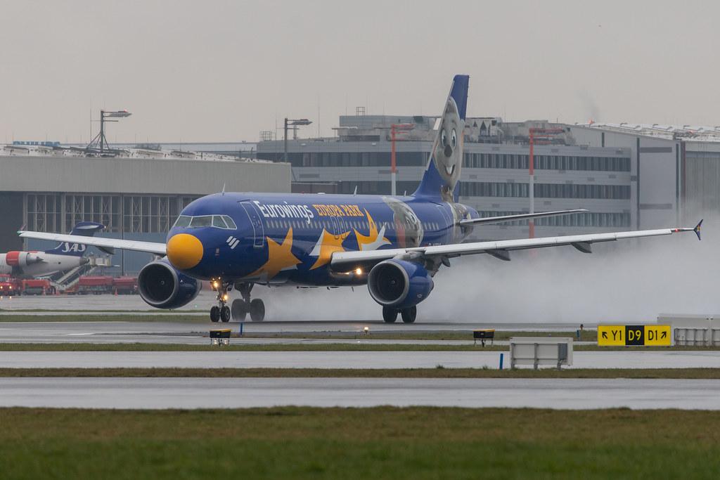 Hamburg Airport Apron: Eurowings (EW / EWG) |  Livery: Europa Park Livery |  Airbus A320-214 A320 | D-ABDQ | MSN 3121