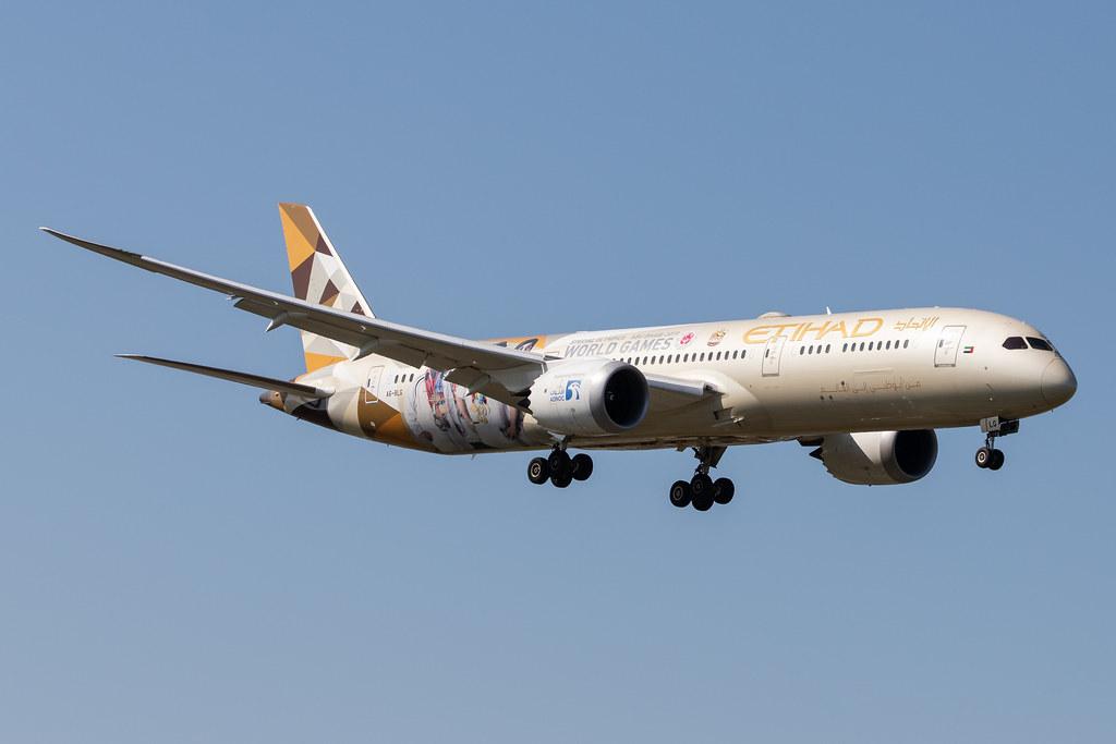 Frankfurt Airport: Etihad Airways (EY / ETD) |  Livery: Special Olympics 2019 Livery |  Boeing 787-9 Dreamliner B789 | A6-BLG | MSN 39652