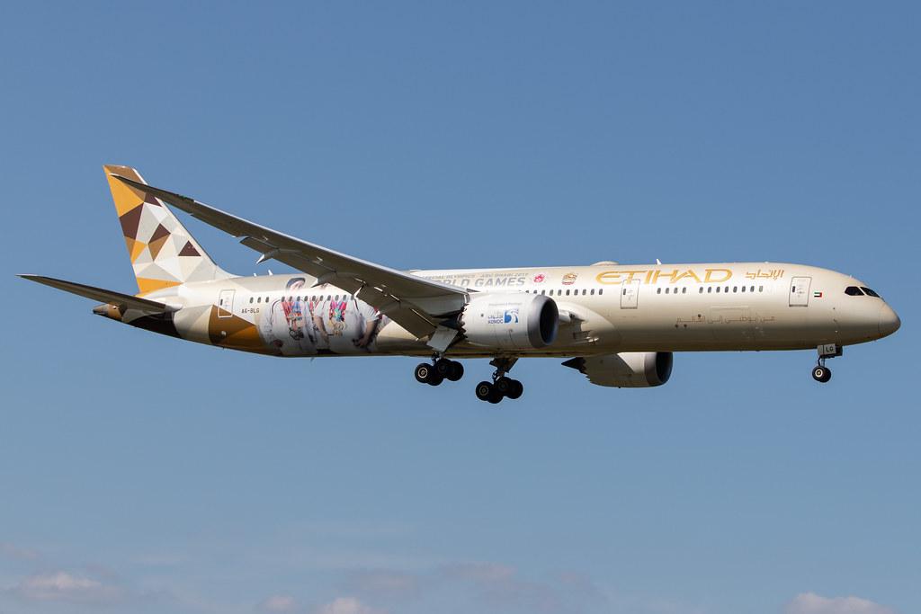 Frankfurt Airport: Etihad Airways (EY / ETD) |  Livery: Special Olympics 2019 Livery |  Boeing 787-9 Dreamliner B789 | A6-BLG | MSN 39652