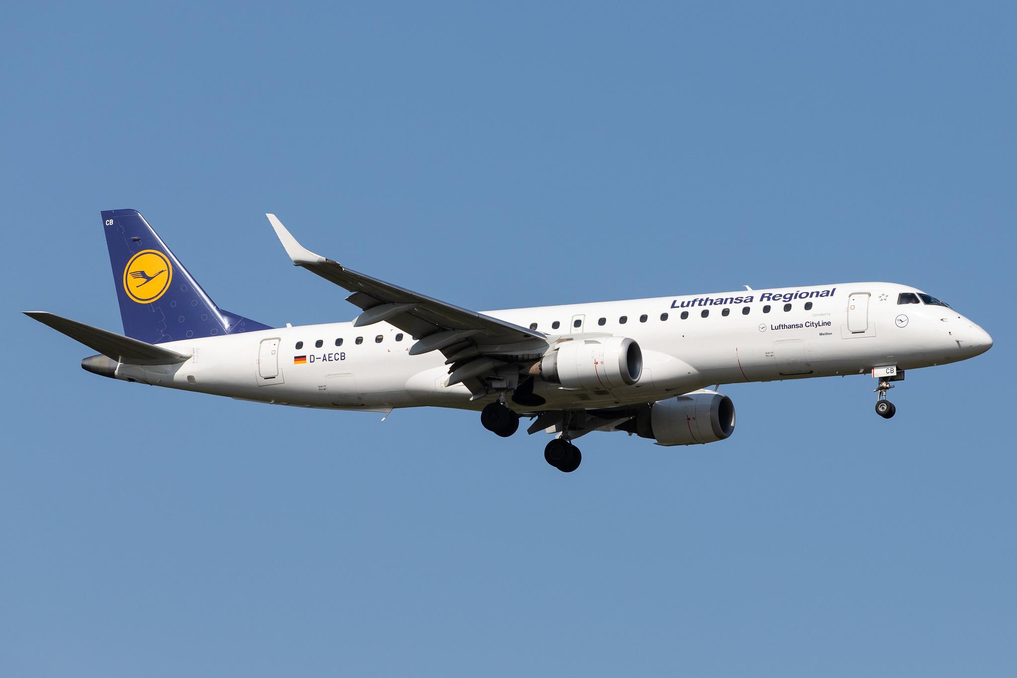 Frankfurt Airport: Lufthansa (LH / DLH) | Operator: Lufthansa CityLine |  Embraer E190LR E190 | D-AECB | MSN 19000332