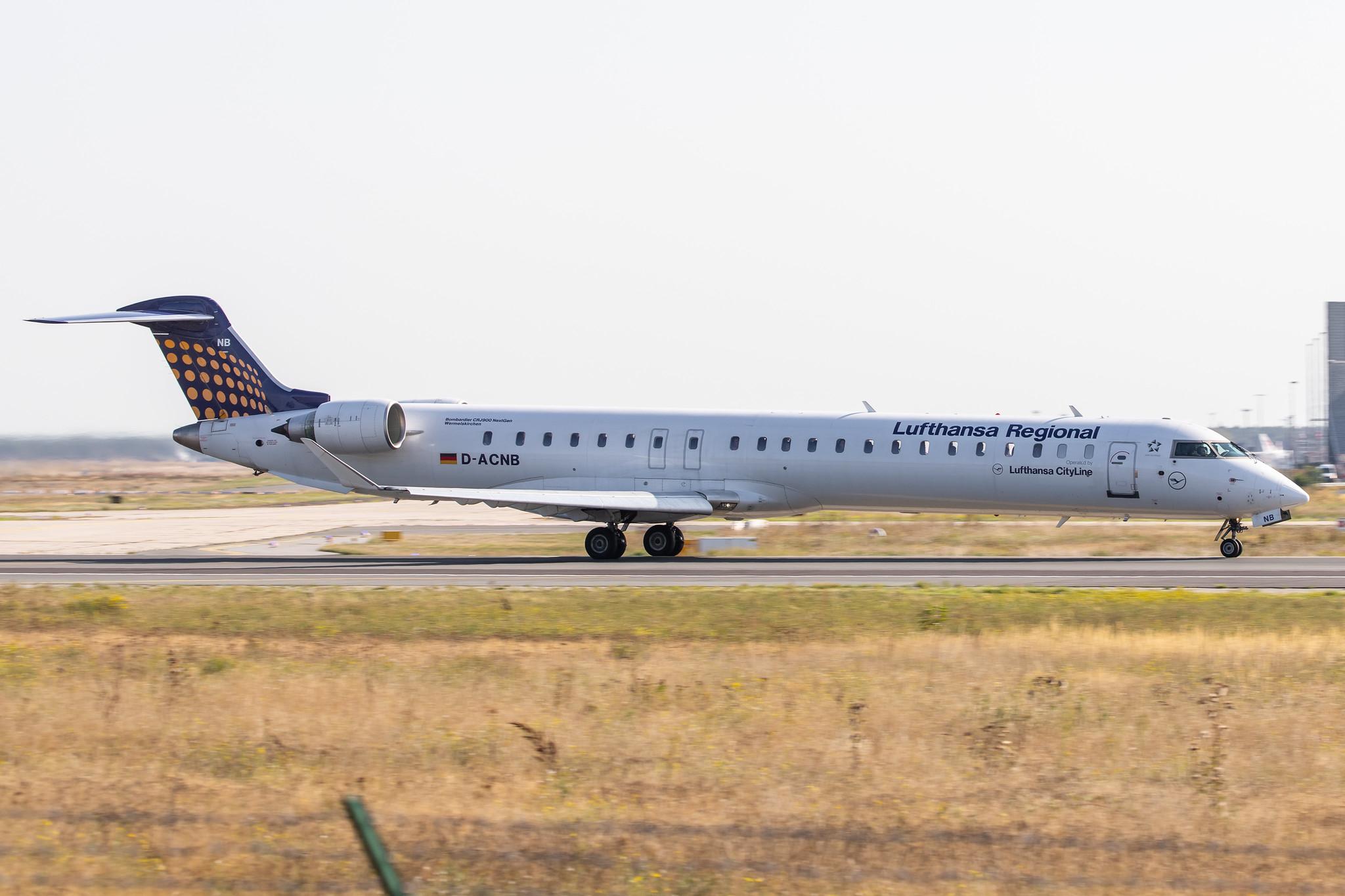 Frankfurt Airport: Lufthansa (LH / DLH) | Operator: Lufthansa CityLine |  Bombardier CRJ-900LR CRJ9 | D-ACNB | MSN 15230