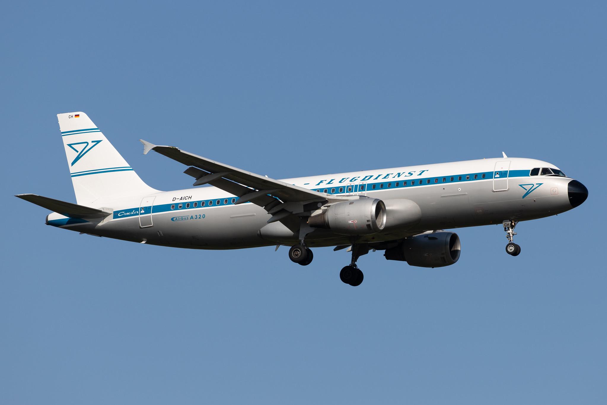 Frankfurt Airport: Condor (DE / CFG) |  Livery: Retro Livery |  Airbus A320-212 A320 | D-AICH | MSN 0971