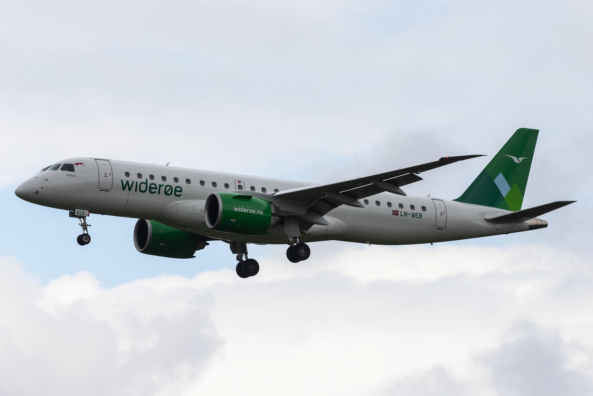 Hamburg Airport: Wideroe (WF / WIF) |  Embraer E190-E2 E290 | LN-WEB | MSN 19020010