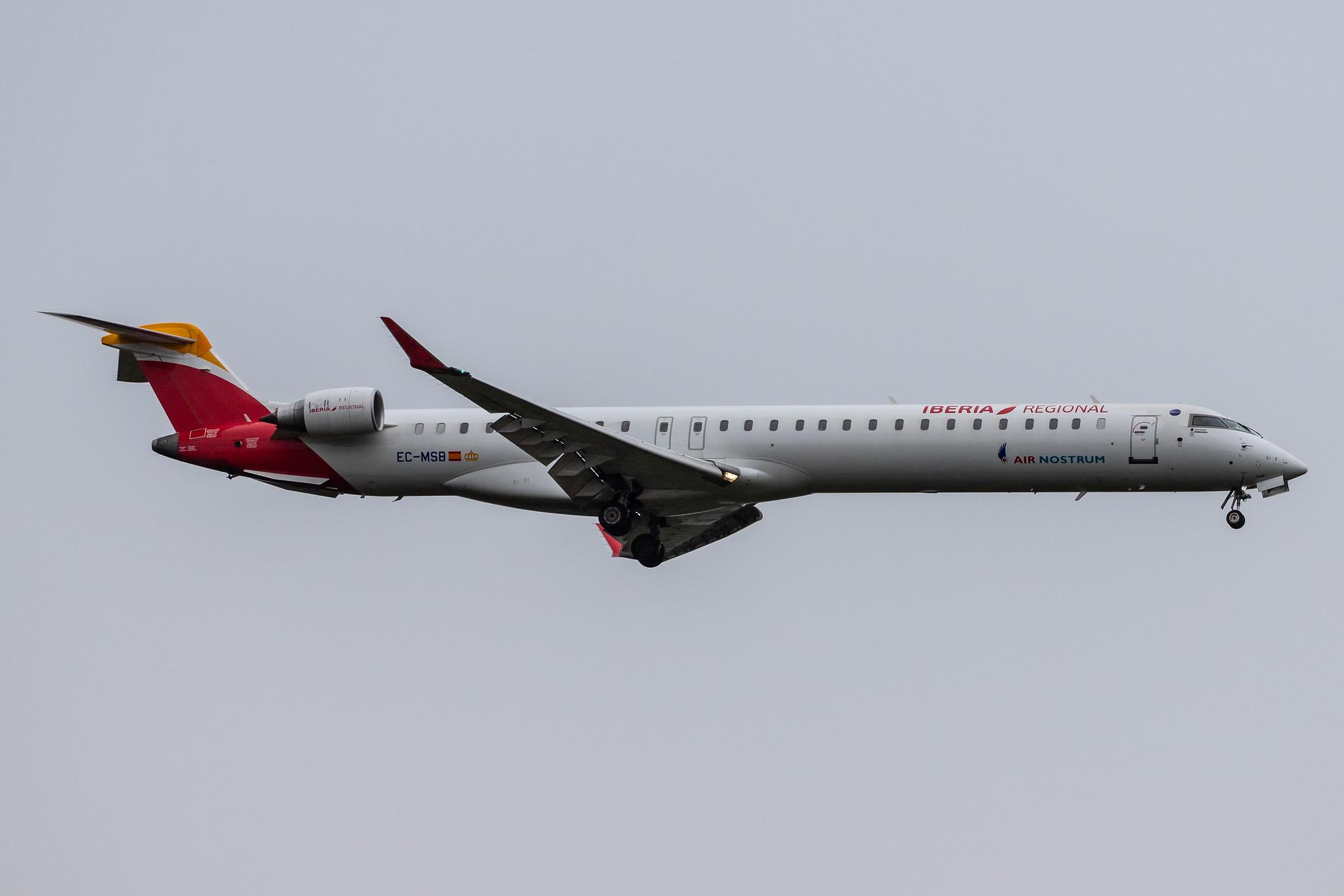 Frankfurt Airport: Iberia Regional (IB / IBE) | Operator: Air Nostrum |  Bombardier CRJ-1000 CRJX | EC-MSB | MSN 19057
