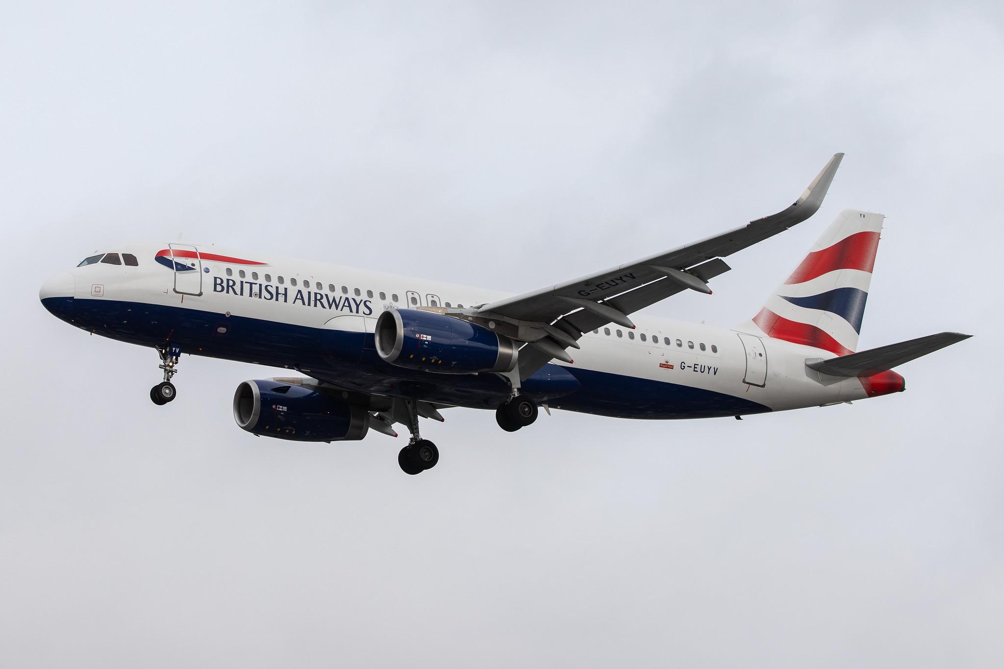 London Heathrow Airport: British Airways (BA / BAW) |  Airbus A320-232 A320 | G-EUYV | MSN 6091