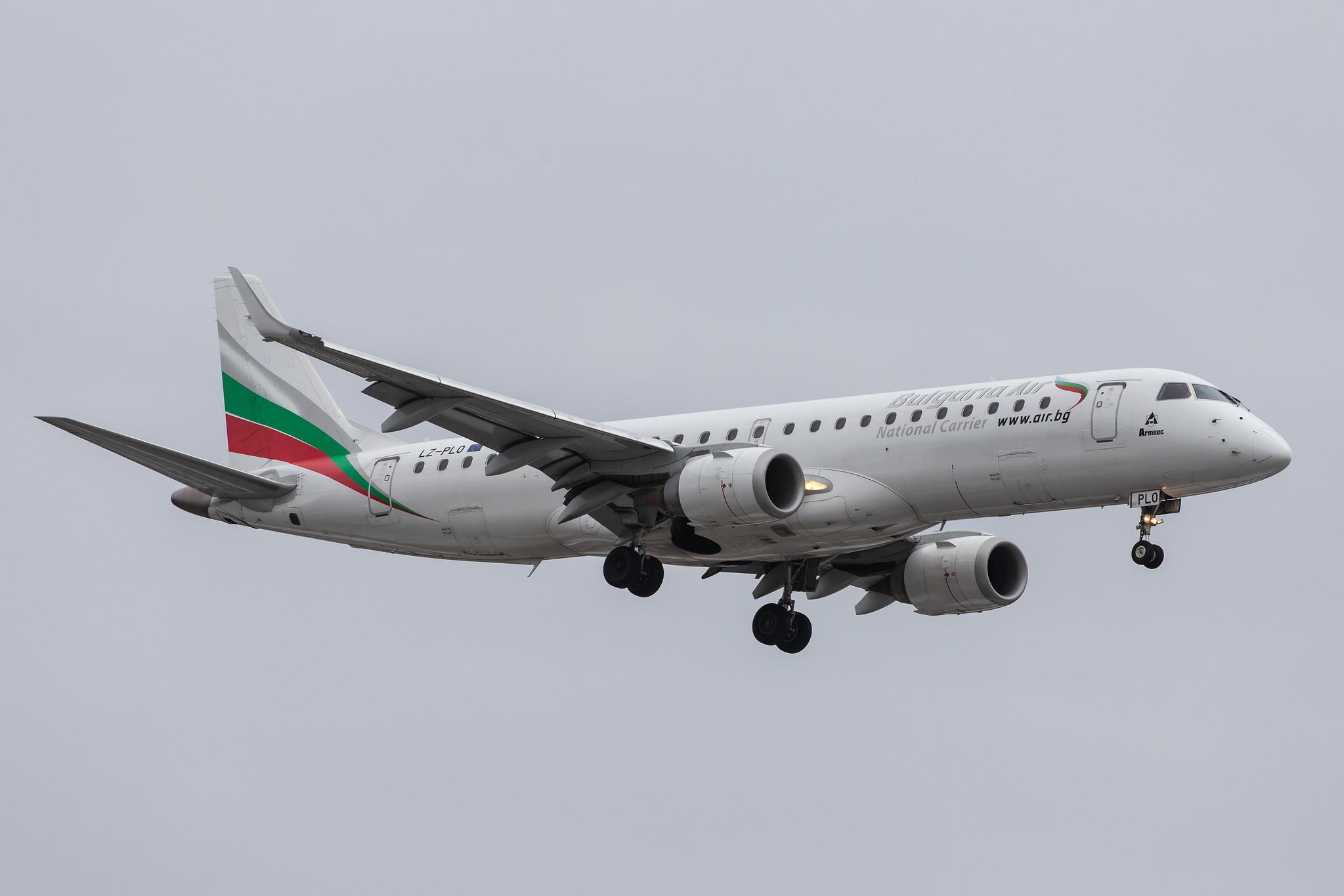 London Heathrow Airport: Bulgaria Air (FB / LZB) |  Embraer E190STD E190 | LZ-PLO | MSN 19000584