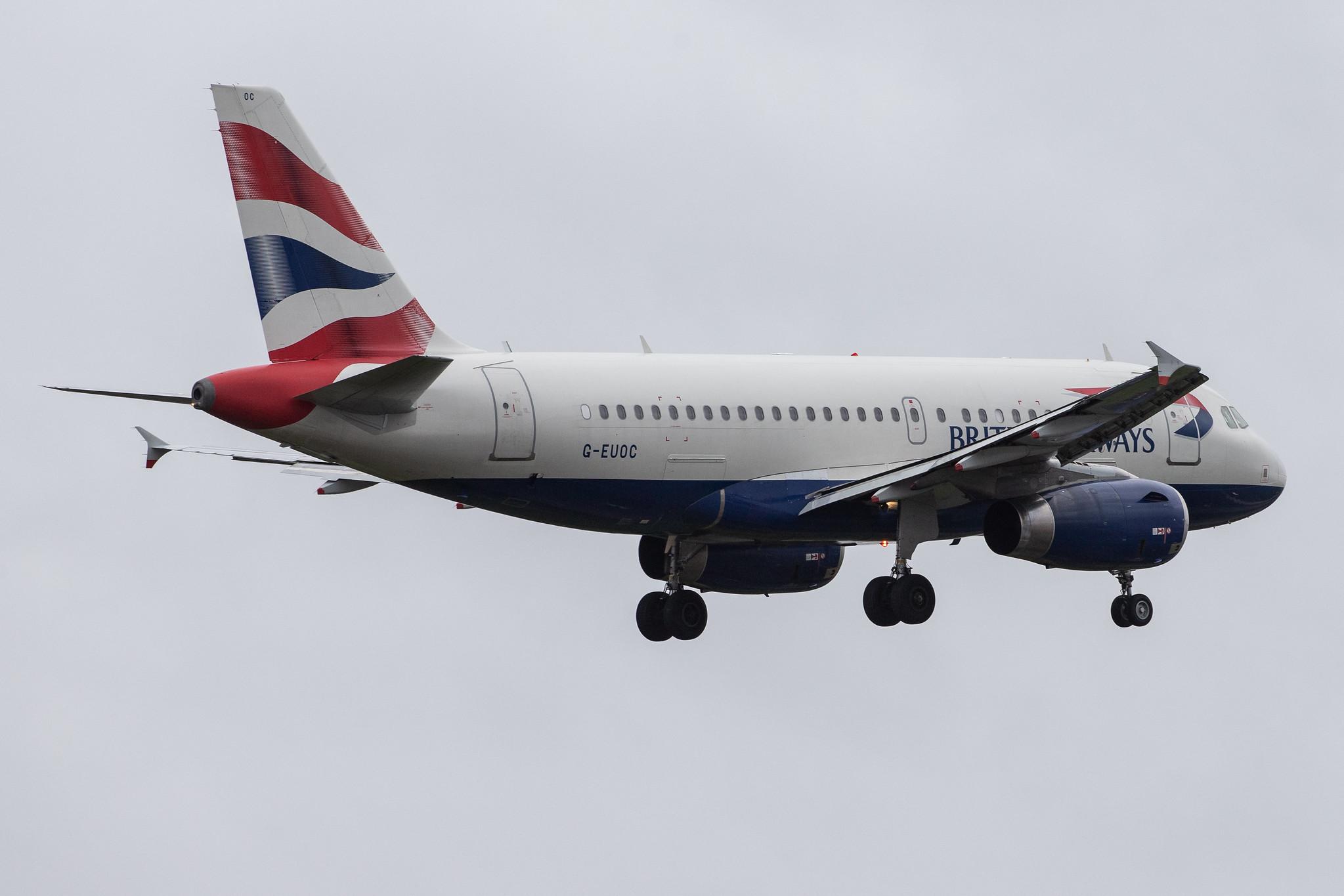 London Heathrow Airport: British Airways (BA / BAW) |  Airbus A319-131 A319 | G-EUOC | MSN 1537