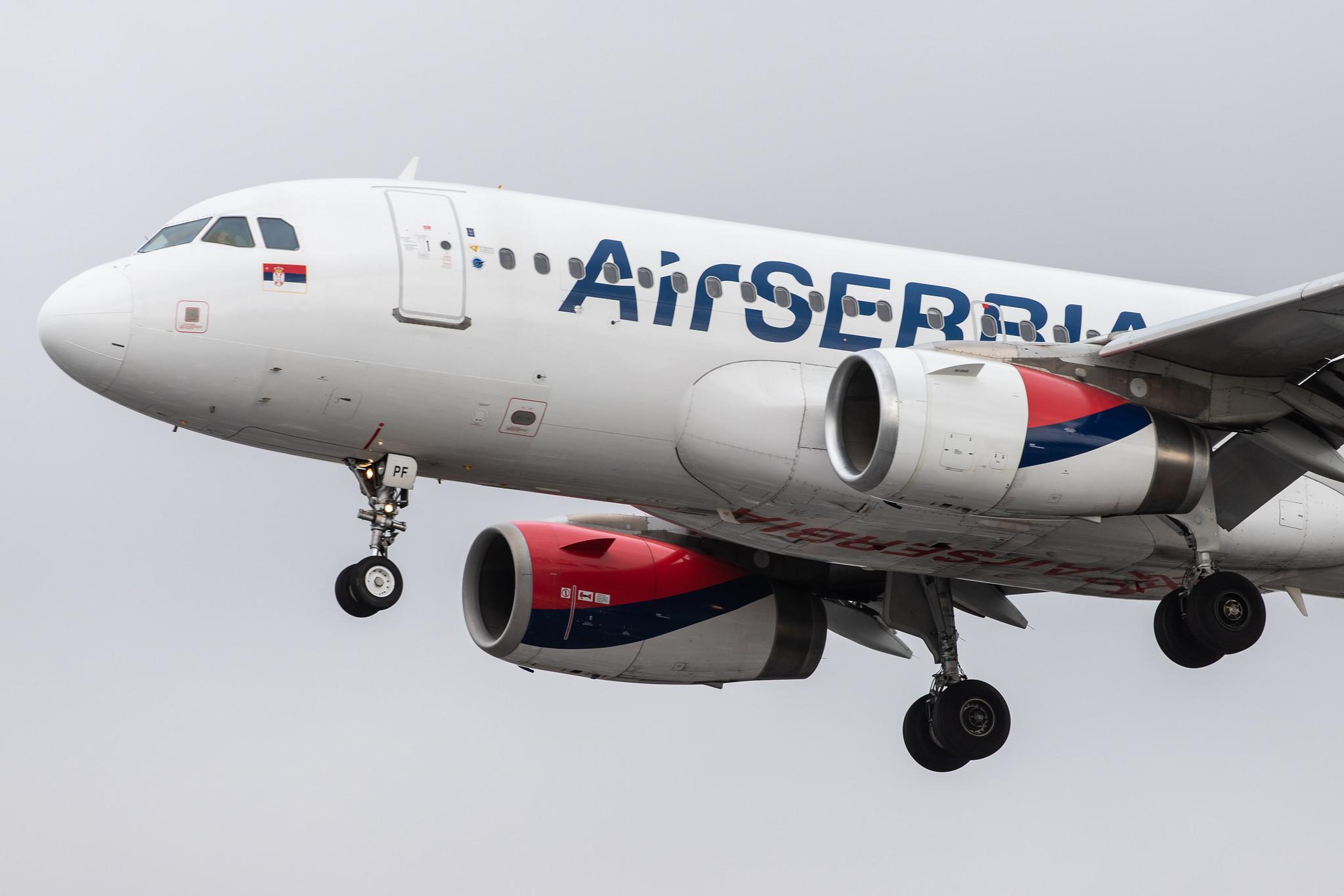 London Heathrow Airport: AirSERBIA (JU / ASL) |  Airbus A319-132 A319 | YU-APF | MSN 3317