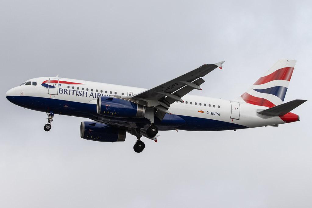 London Heathrow Airport: British Airways (BA / BAW) |  Airbus A319-131 A319 | G-EUPA | MSN 1082