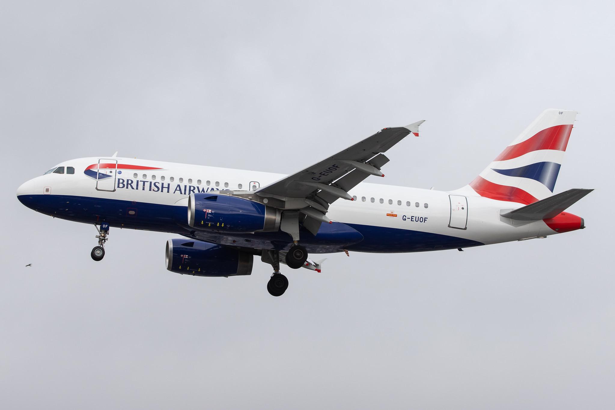 London Heathrow Airport: British Airways (BA / BAW) |  Airbus A319-131 A319 | G-EUOF | MSN 1590