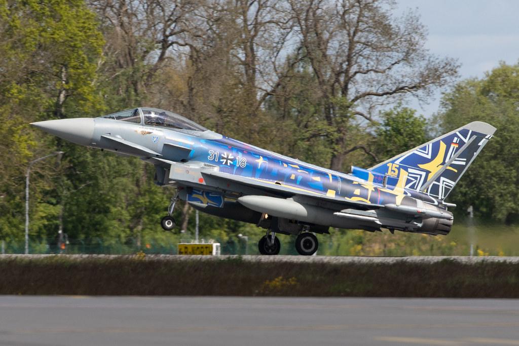 Flughafen Rostock-Laage: German Air Force | Livery: 15 Years Eurofighter special livery |  Eurofighter Typhoon EF2000 EUFI  | 31+18 | MSN GS036