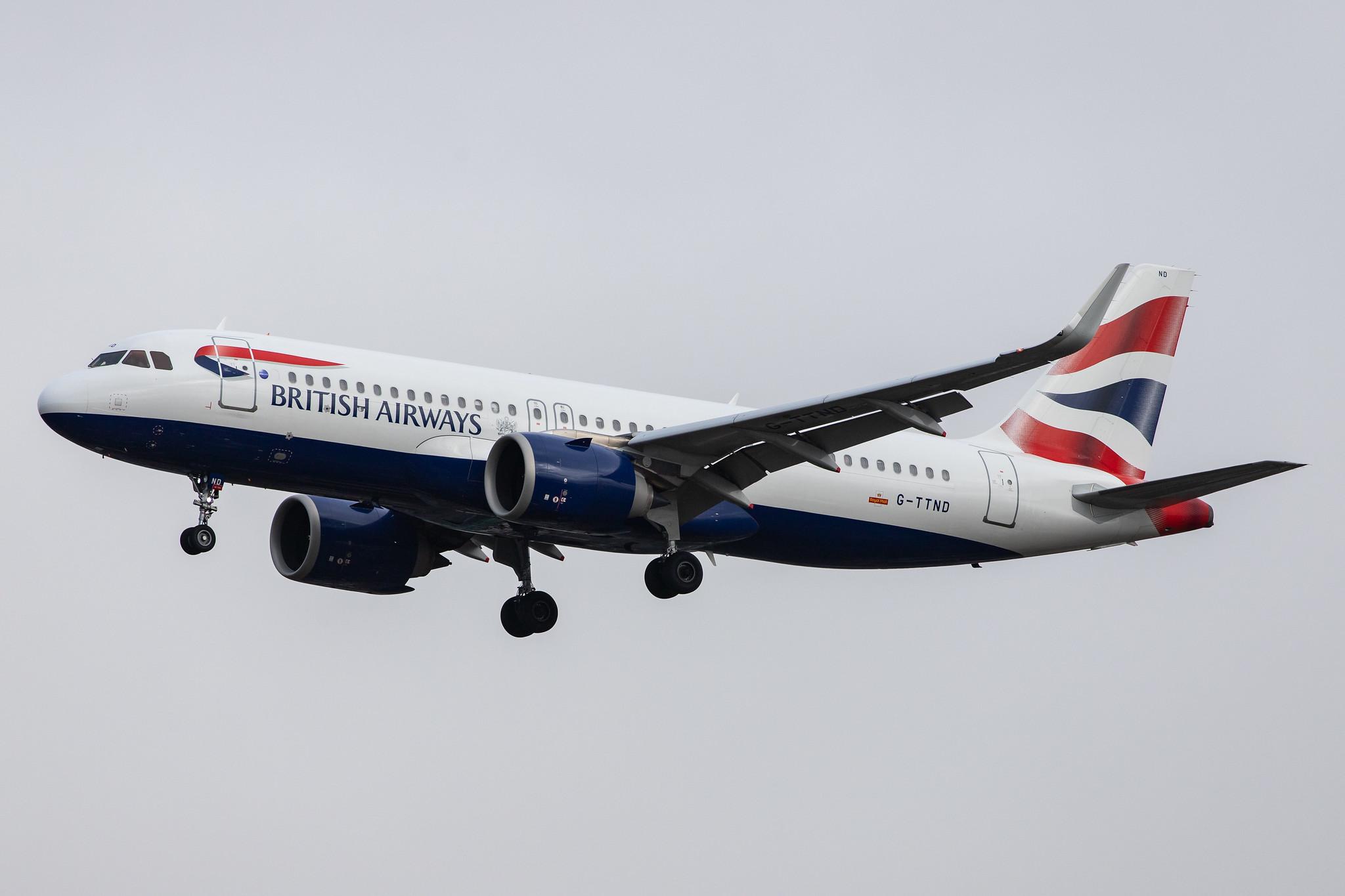 London Heathrow Airport: British Airways (BA / BAW) |  Airbus A320-251N A20N | G-TTND | MSN 8308