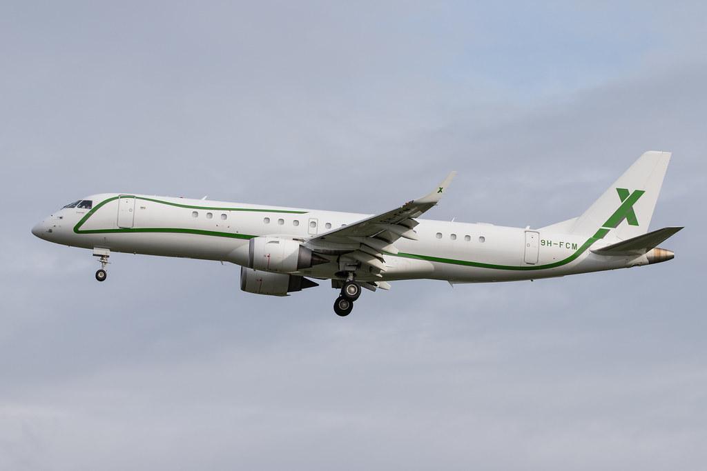Hamburg Airport: Air X Charter (/ AXY) |  Embraer Lineage 1000 E190 | 9H-FCM | MSN 19000641
