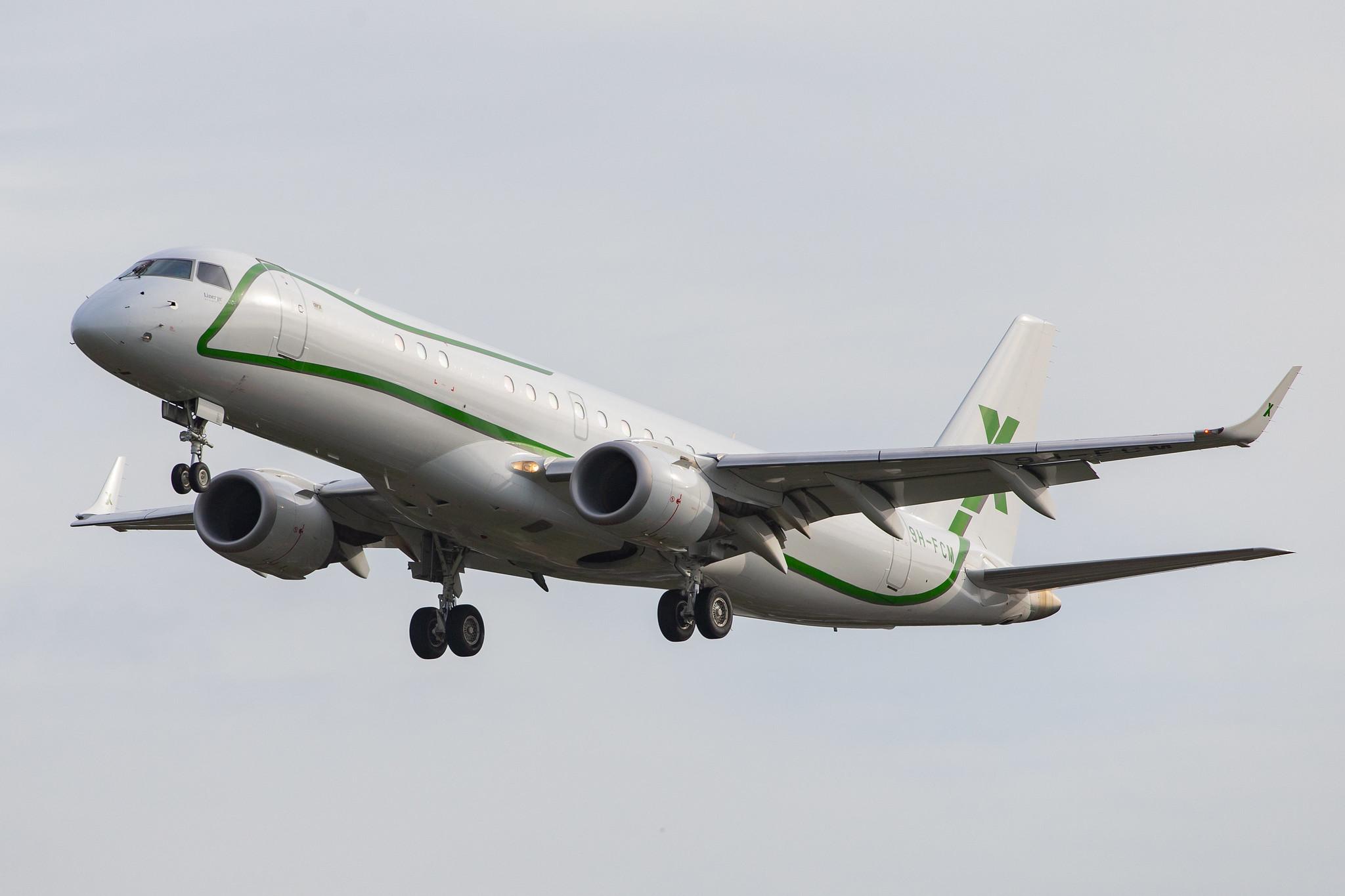 Hamburg Airport: Air X Charter (/ AXY) |  Embraer Lineage 1000 E190 | 9H-FCM | MSN 19000641
