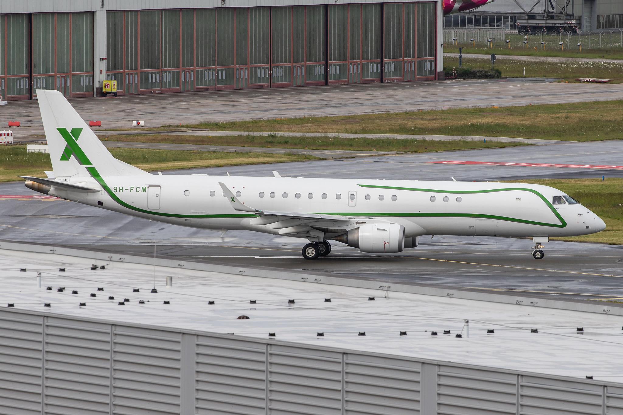 Hamburg Airport: Air X Charter (/ AXY) |  Embraer Lineage 1000 E190 | 9H-FCM | MSN 19000641