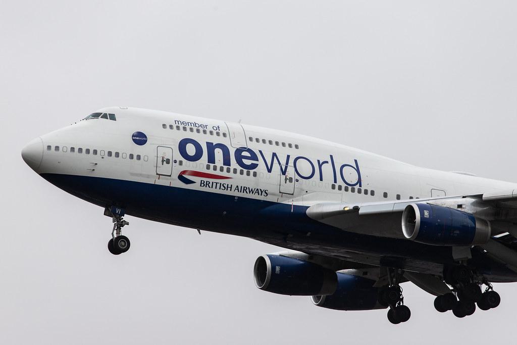 London Heathrow Airport: British Airways (BA / BAW) |  Livery: Oneworld livery |  Boeing 747-436 B744 | G-CIVI | MSN 25814